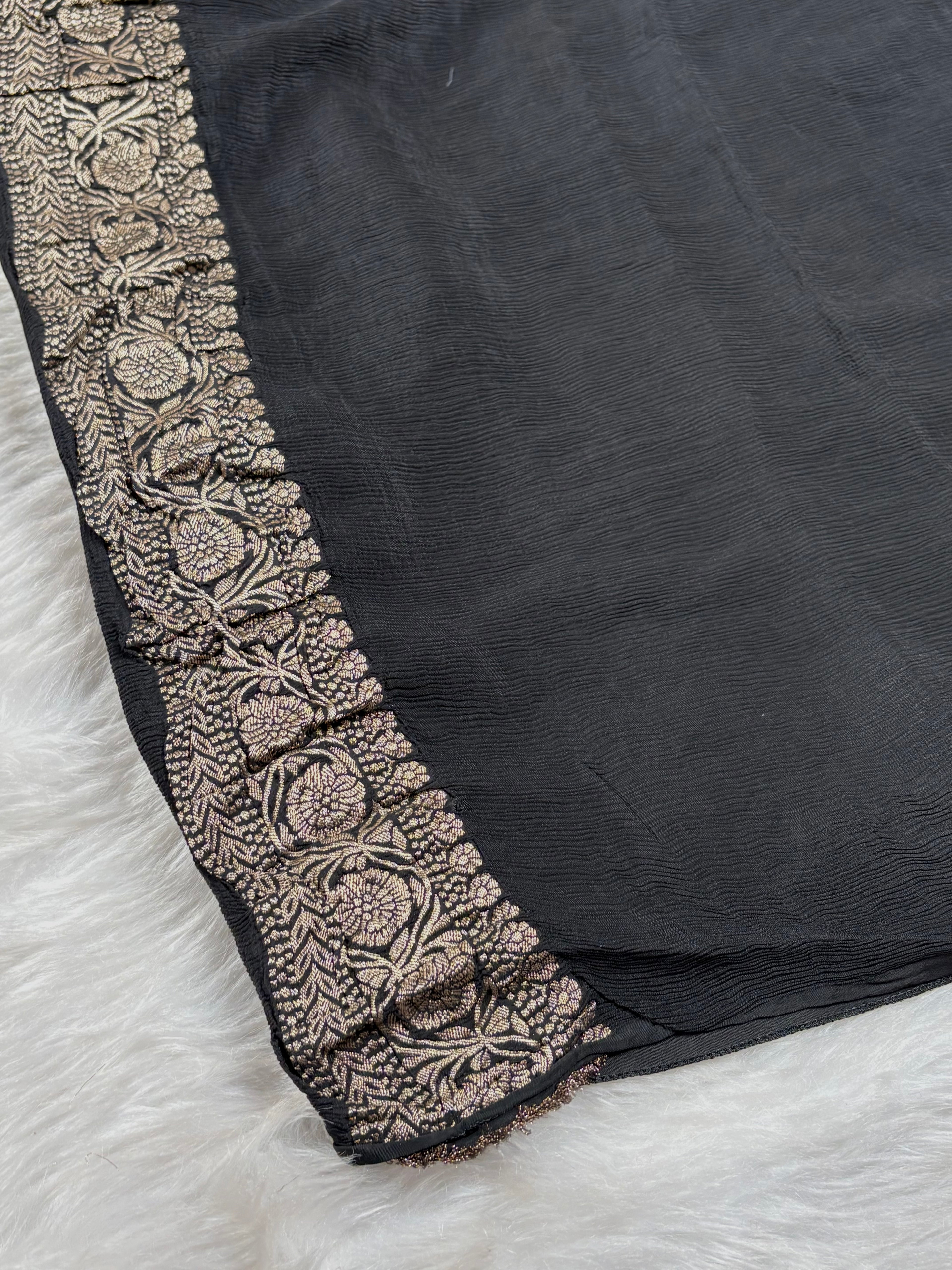 Chinon Silk Mina Banarasi Saree