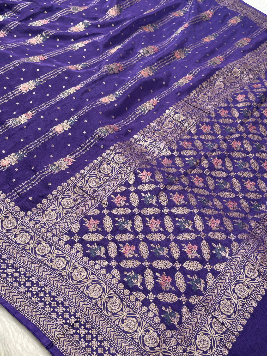 Chinon Silk Mina Banarasi Saree