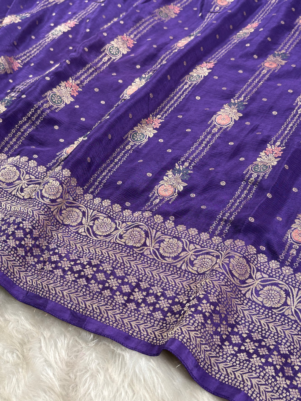 Chinon Silk Mina Banarasi Saree