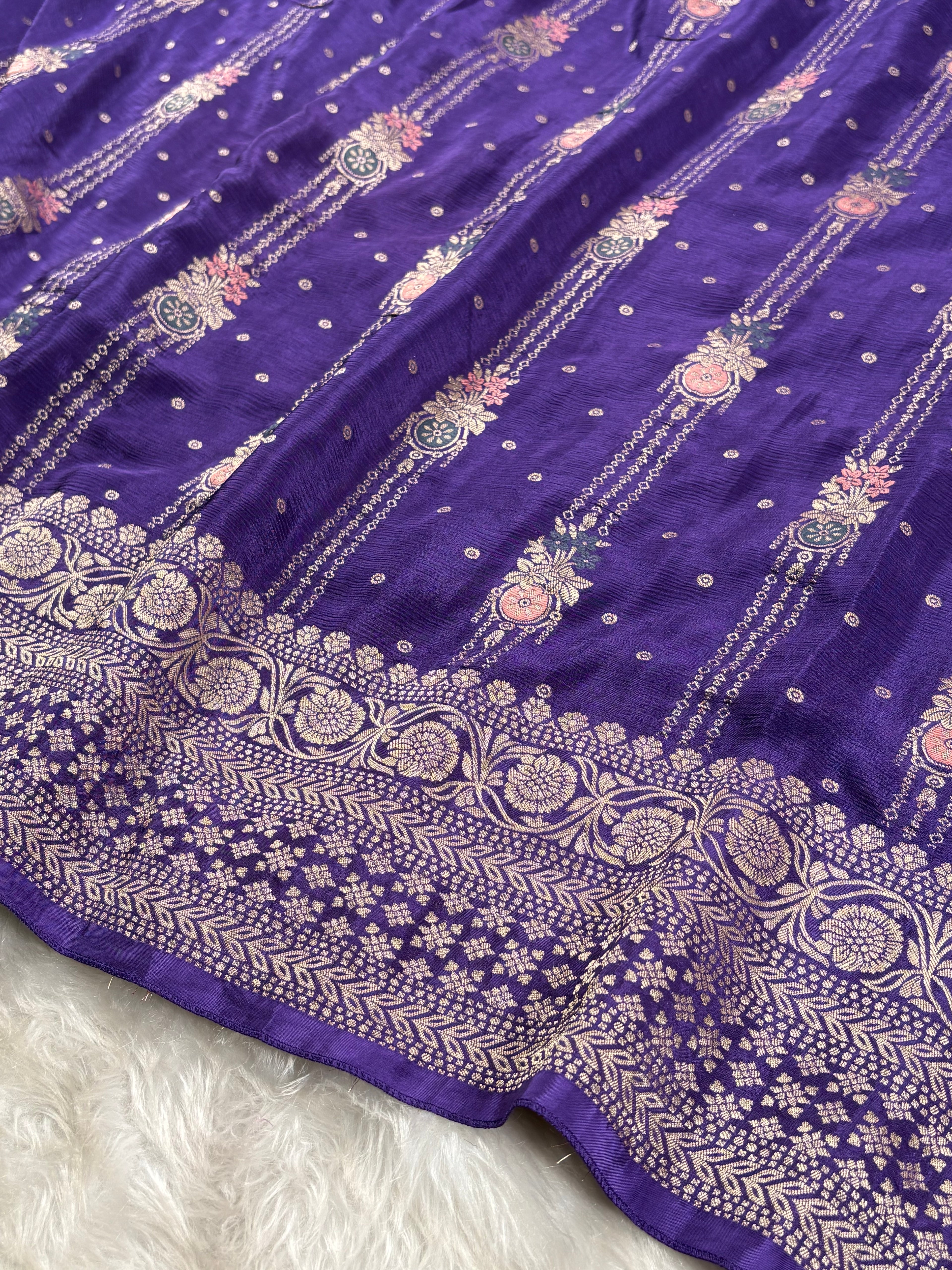 Chinon Silk Mina Banarasi Saree