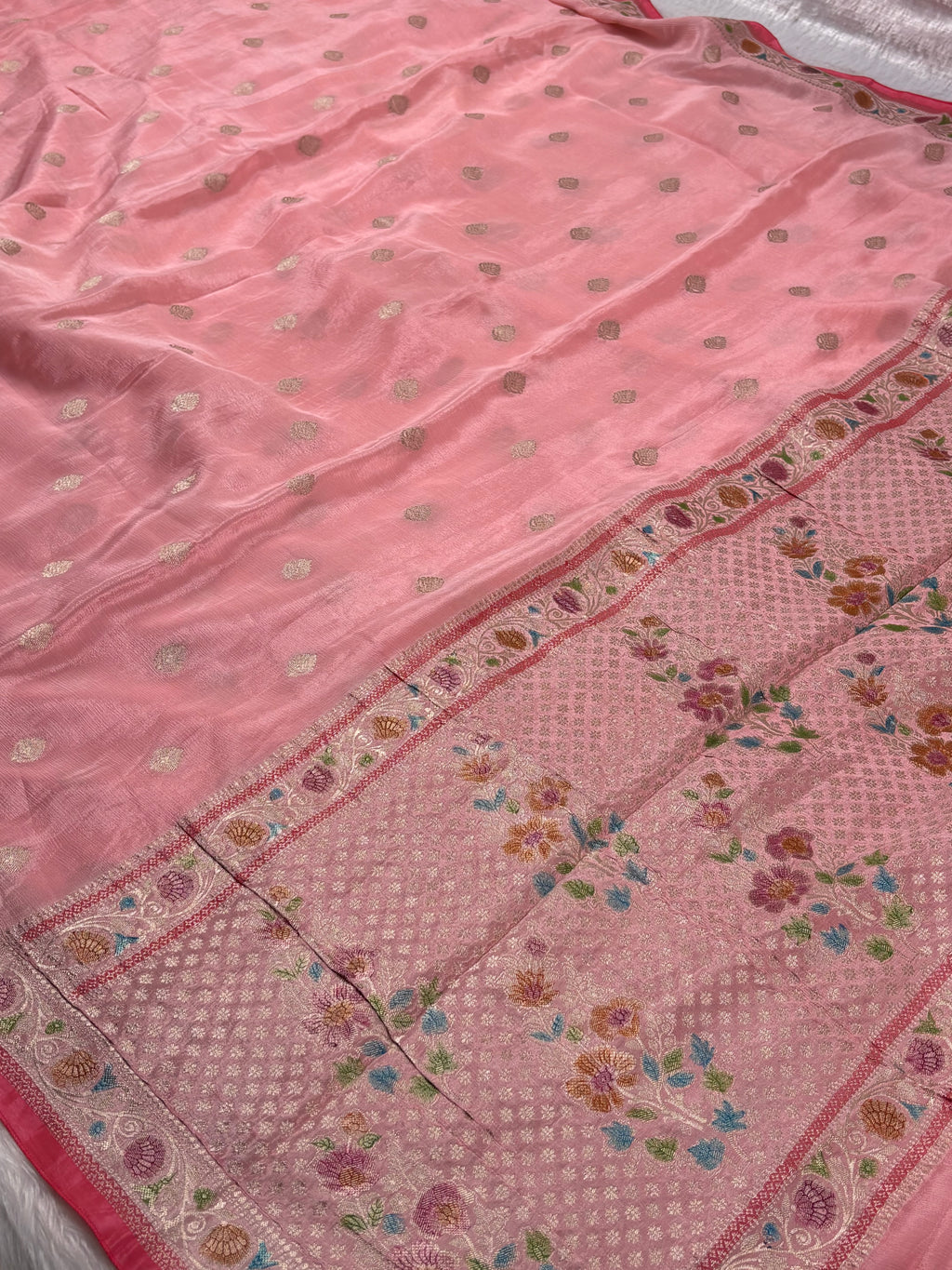Chinon Silk Mina Banarasi Saree