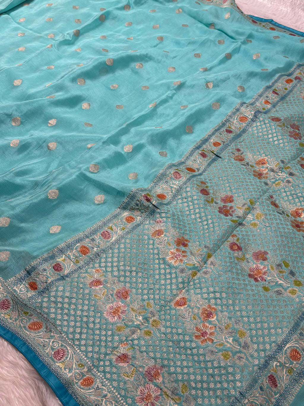 Chinon Silk Mina Banarasi Saree