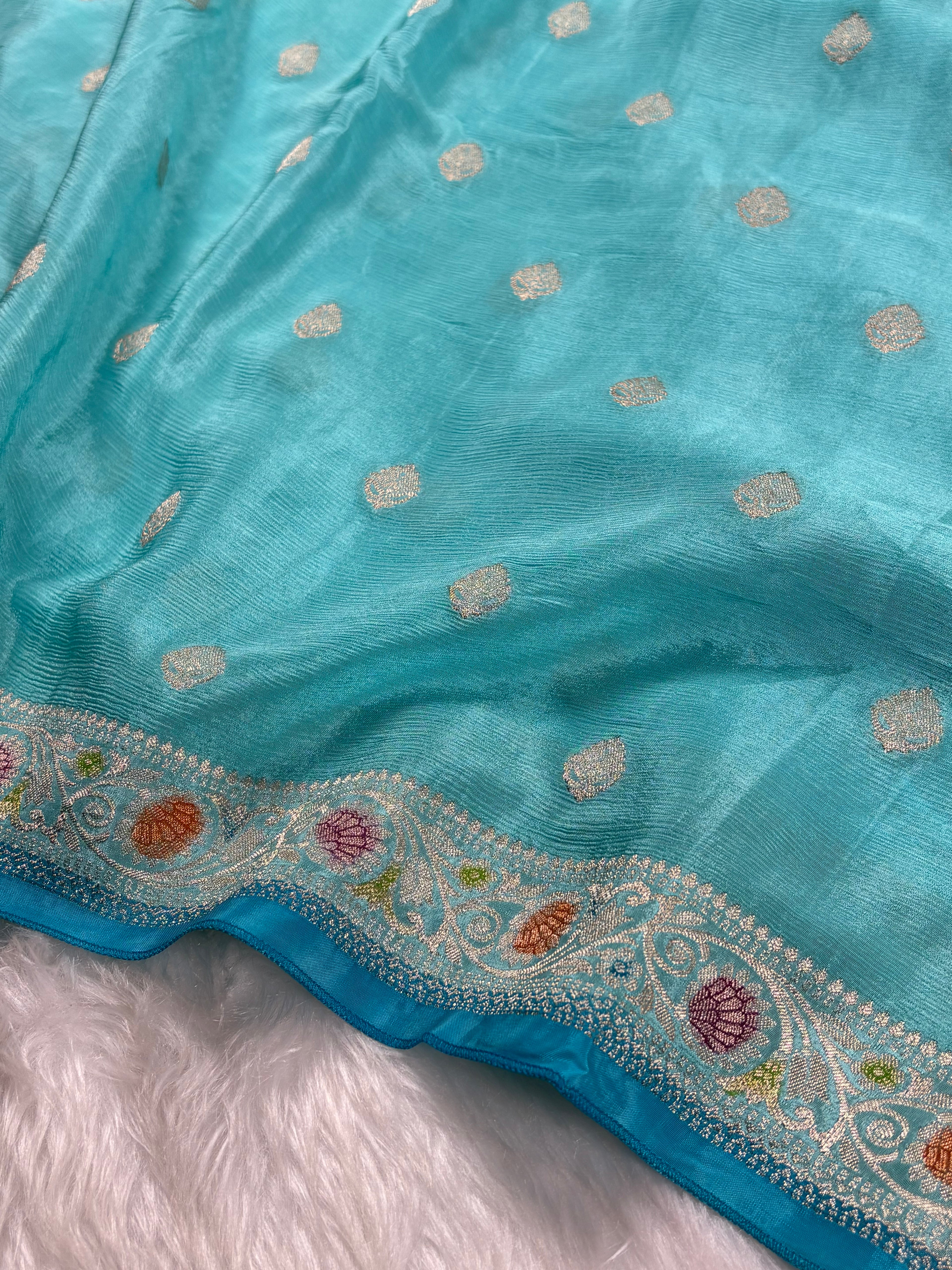 Chinon Silk Mina Banarasi Saree