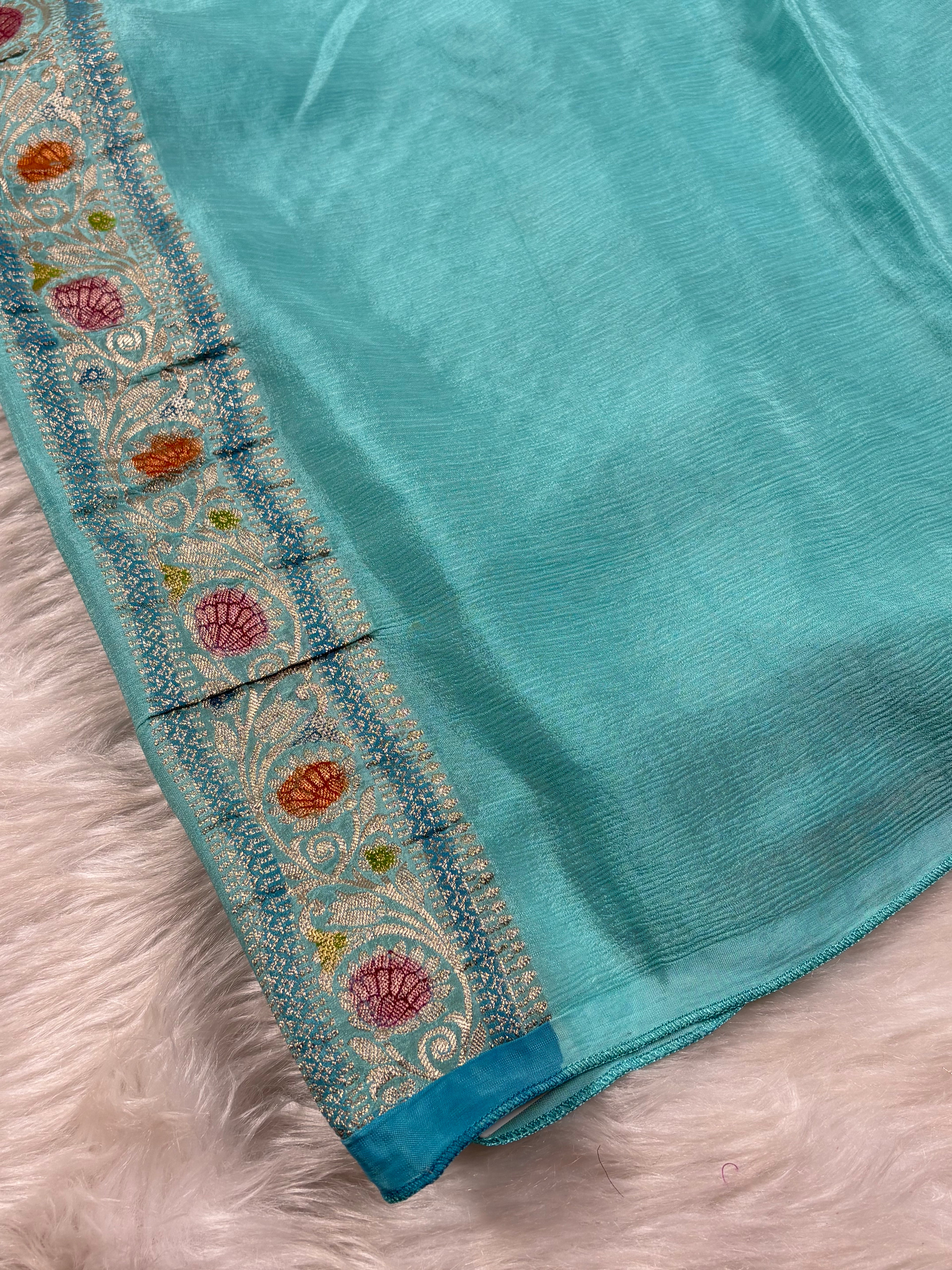Chinon Silk Mina Banarasi Saree