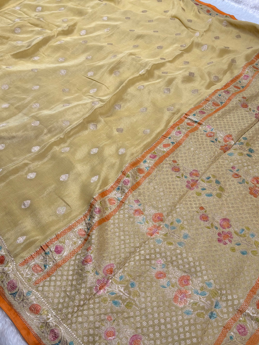 Chinon Silk MIna Banarasi Saree
