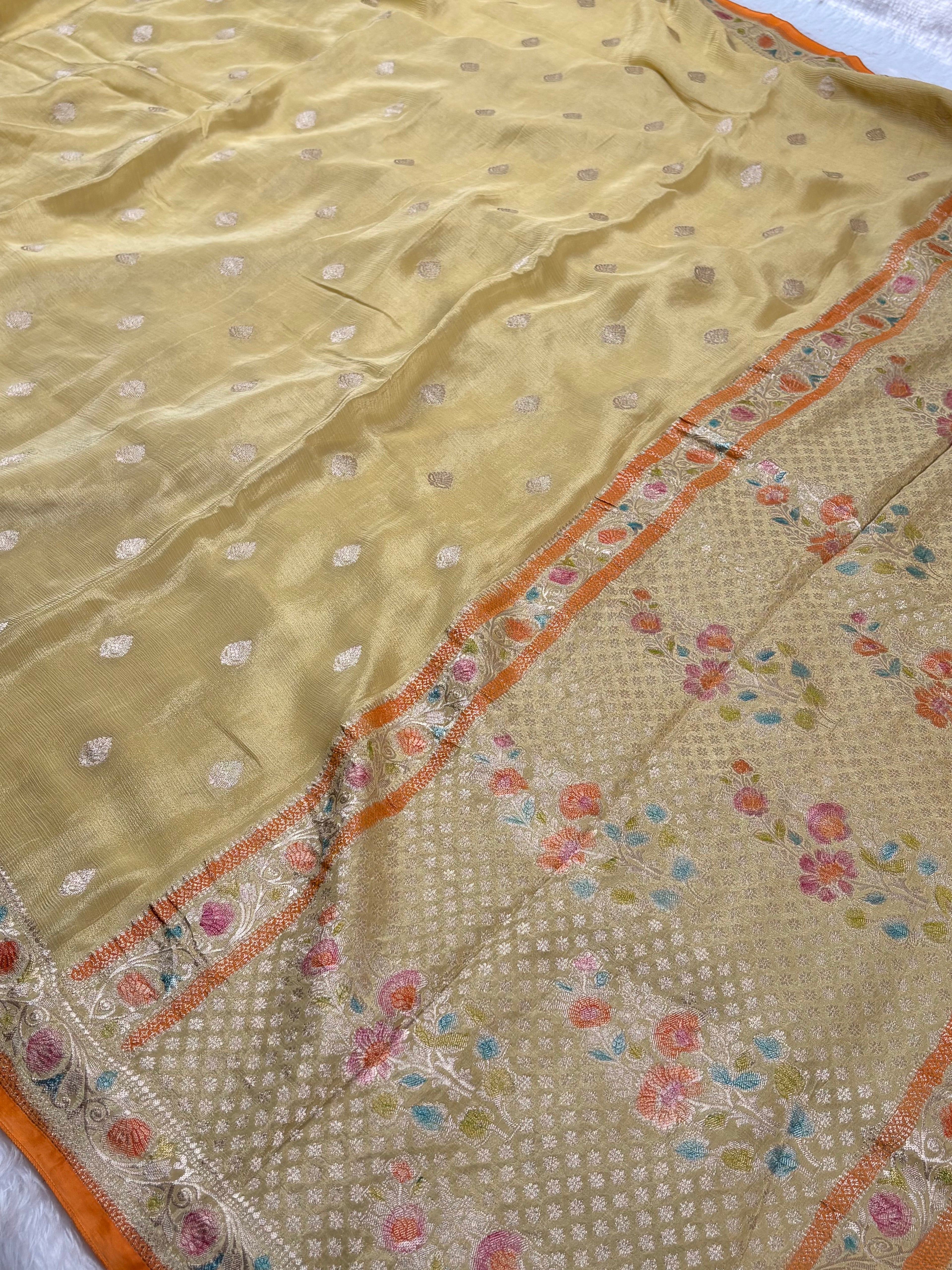Chinon Silk MIna Banarasi Saree