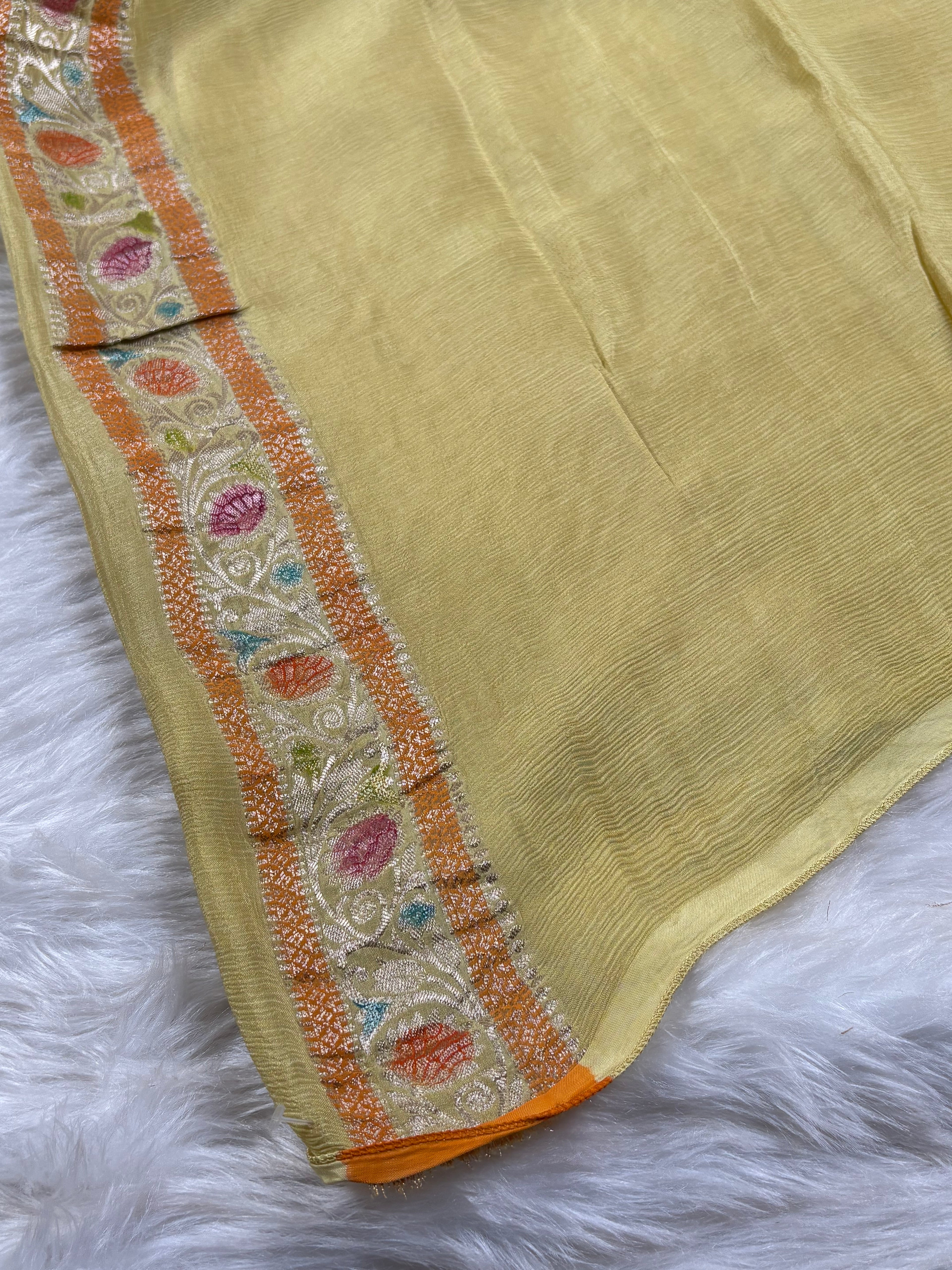 Chinon Silk MIna Banarasi Saree