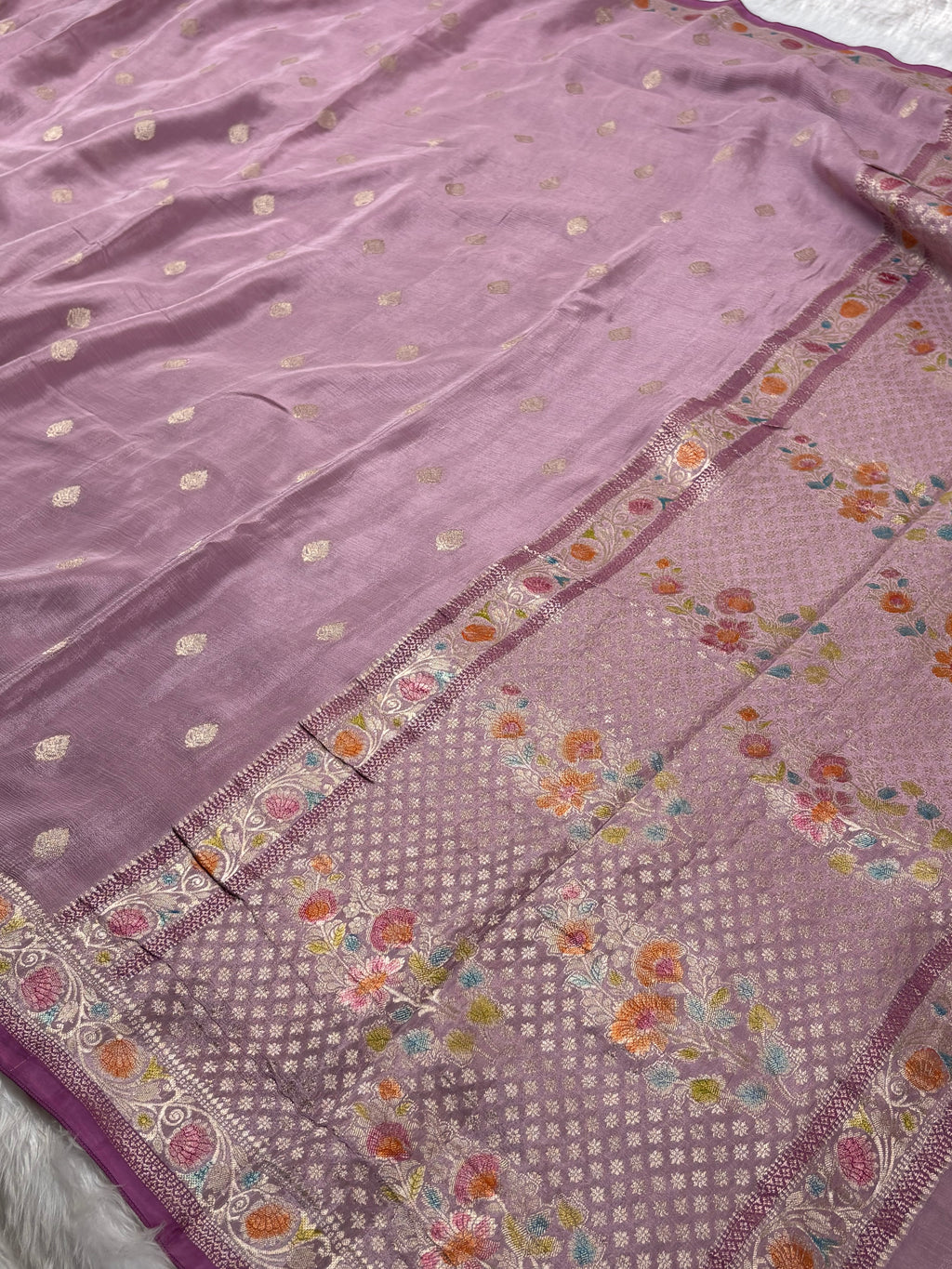Chinon Silk Mina Banarasi Saree