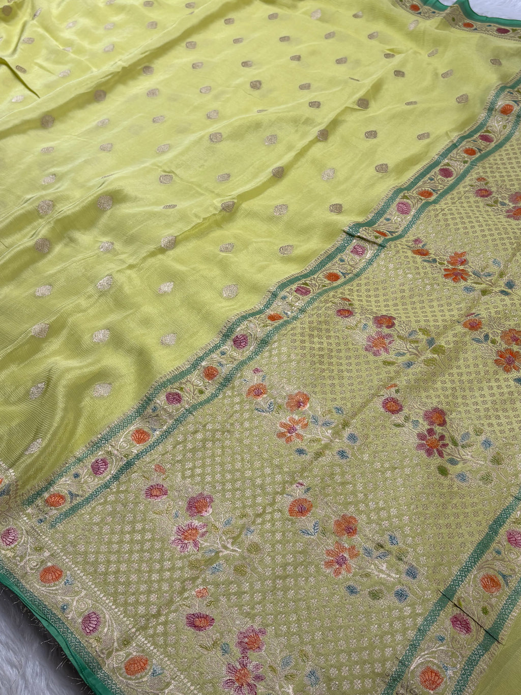 Chinon Silk Mina Banarasi Saree