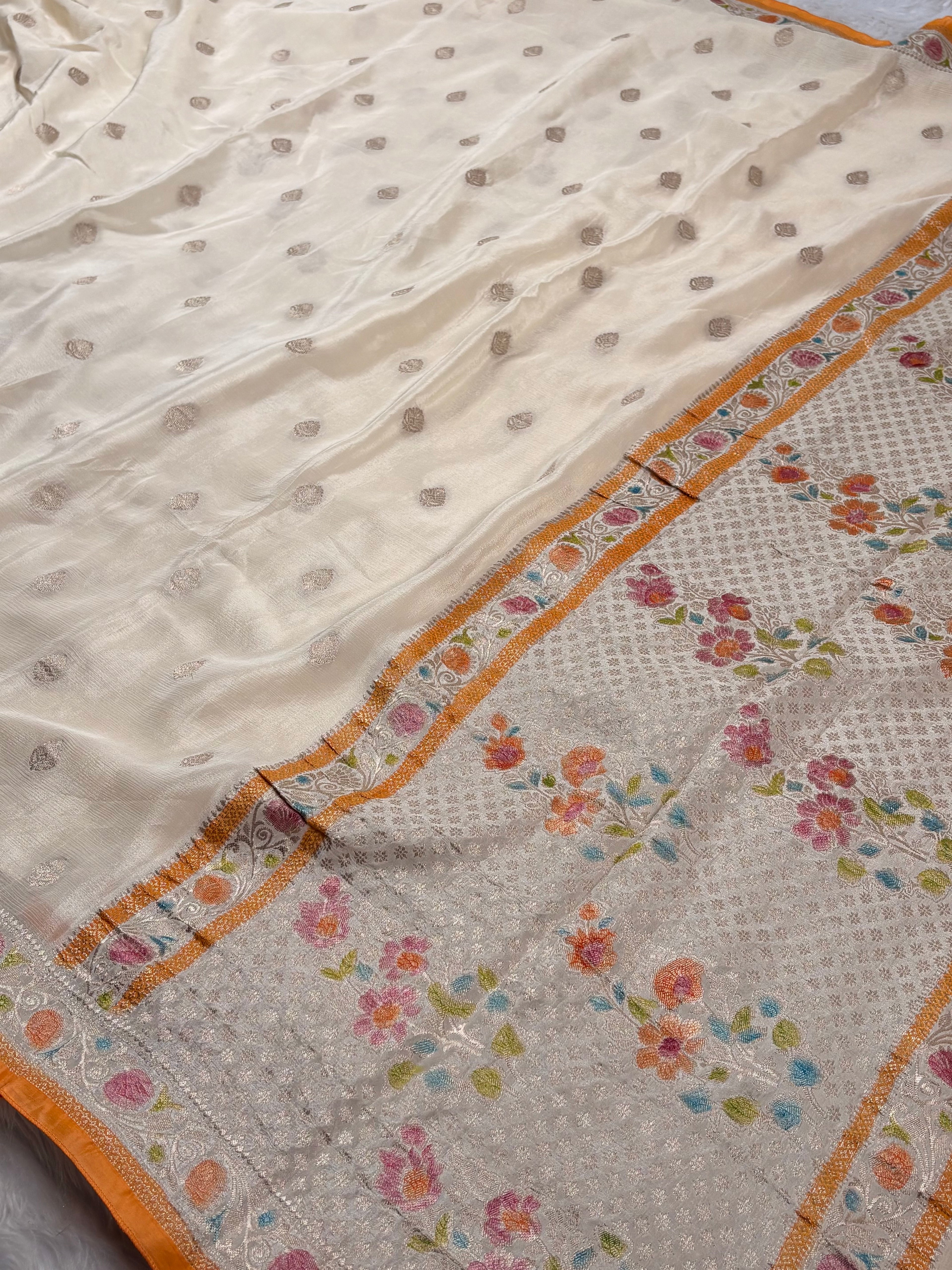 Chinon Silk Mina Banarasi Saree