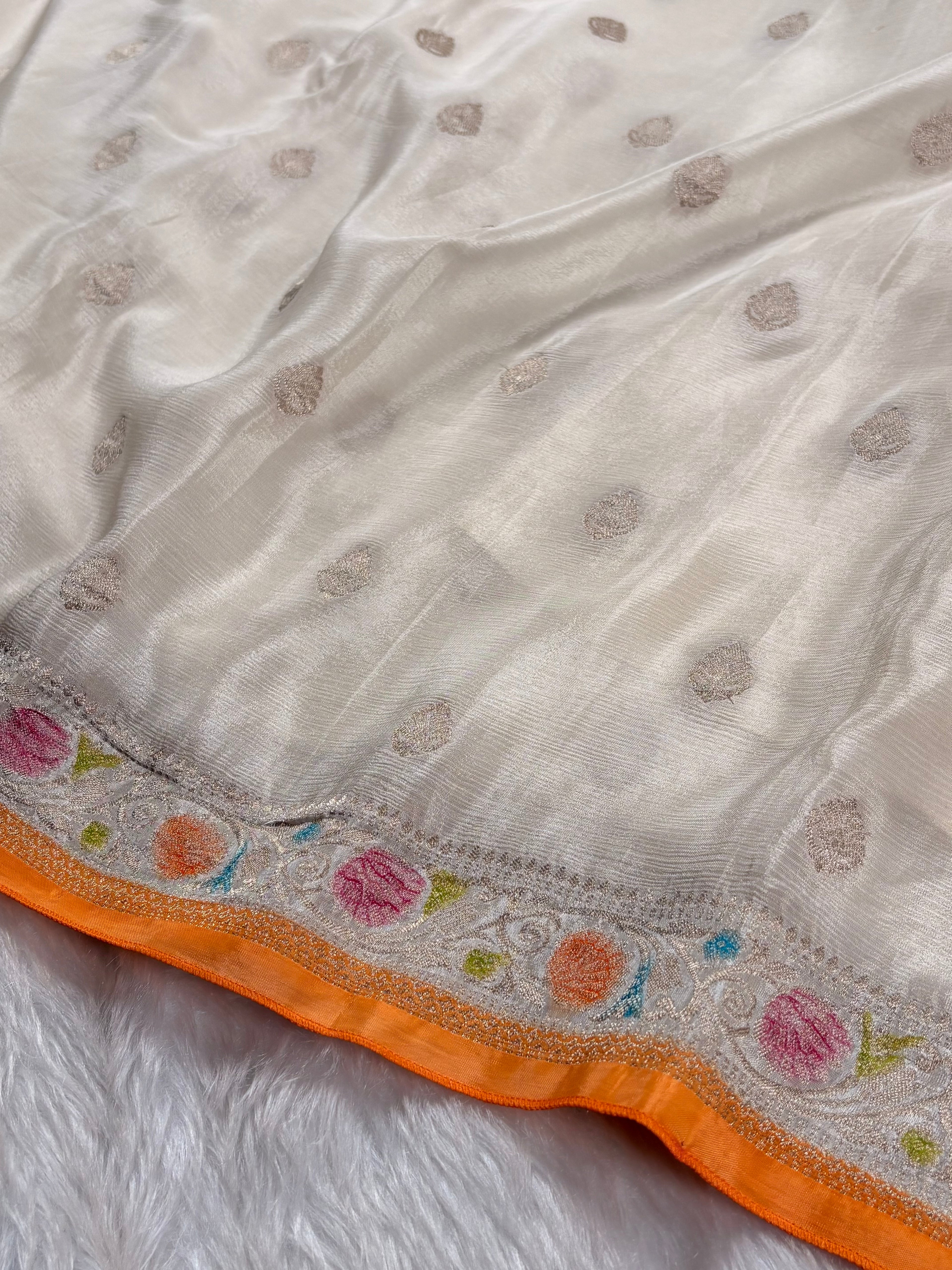 Chinon Silk Mina Banarasi Saree