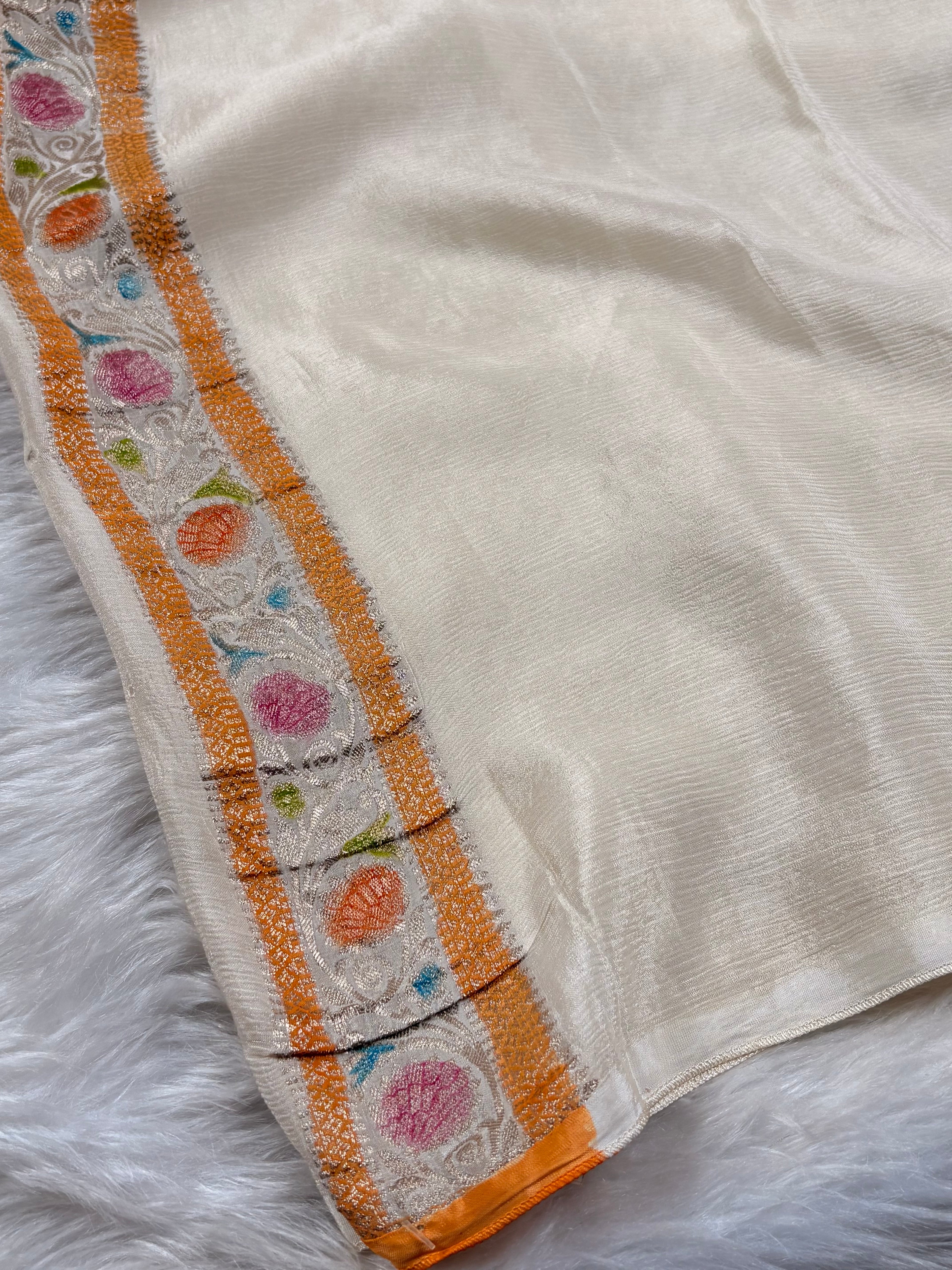 Chinon Silk Mina Banarasi Saree