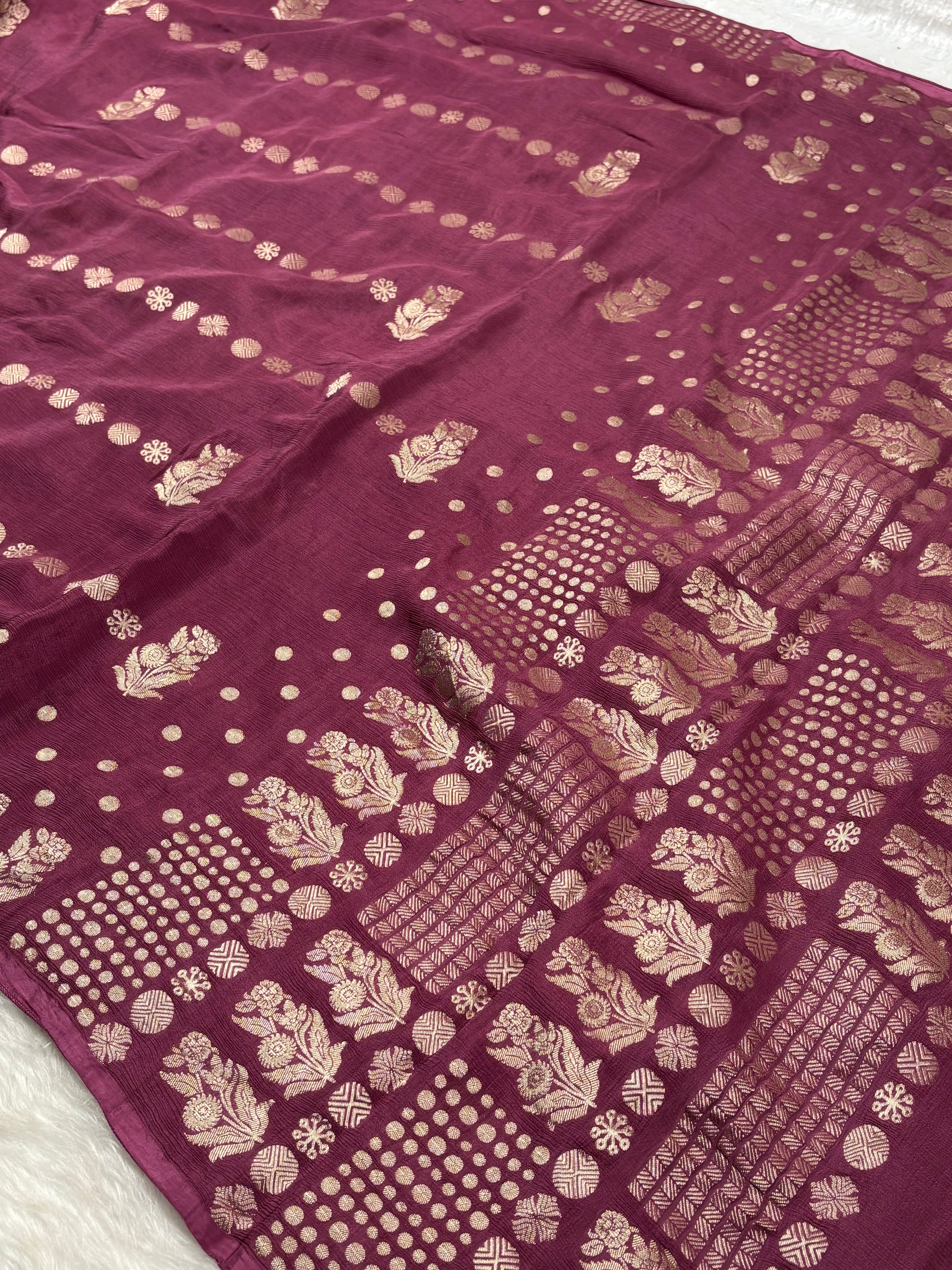 Chinon Silk Banarasi Saree