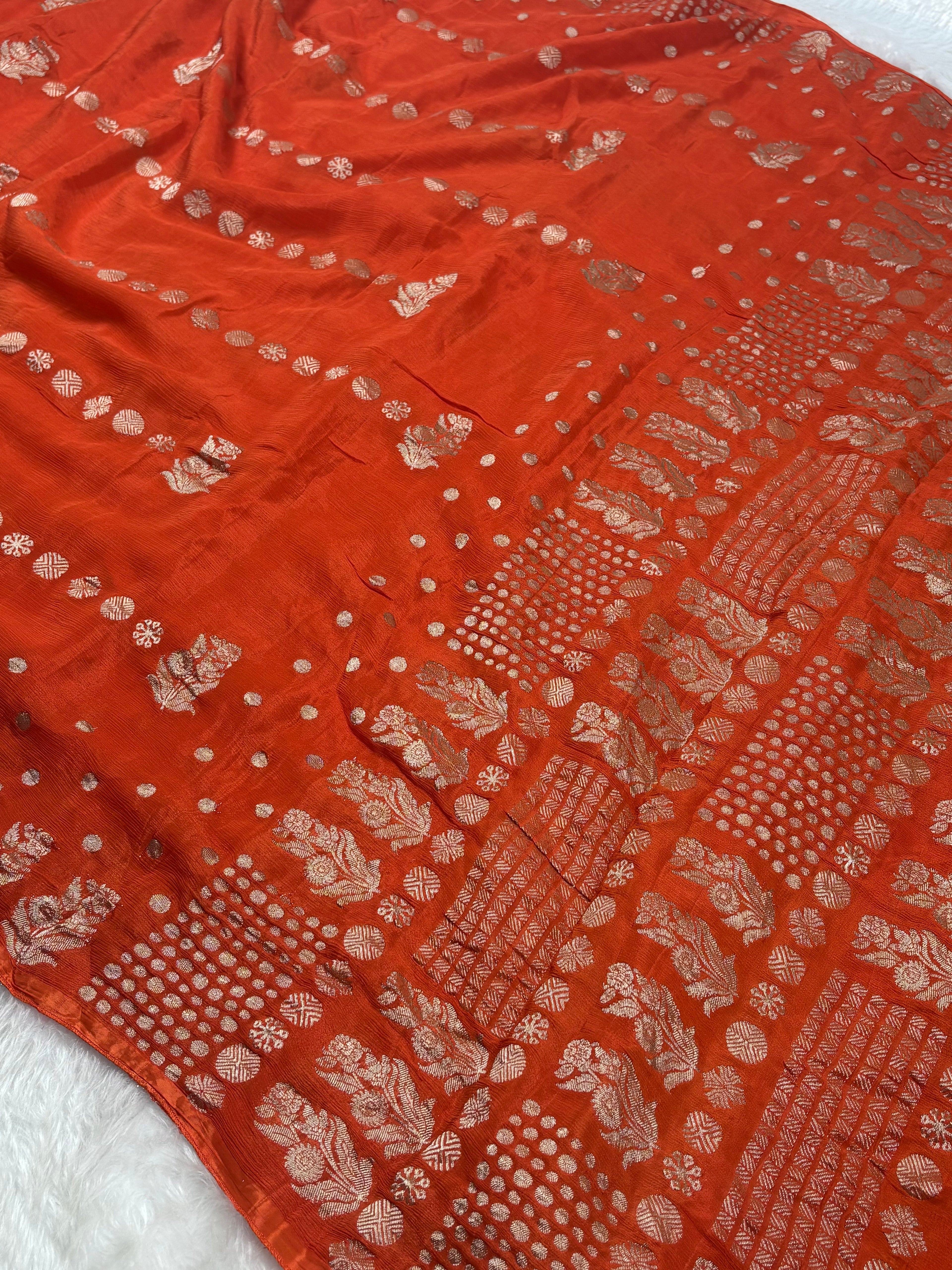 Chinon Silk Banarasi Saree