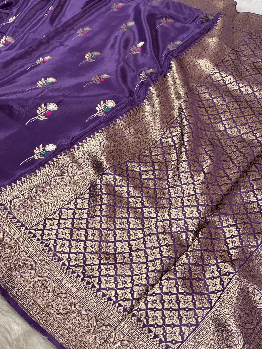 HO Crap Silk Mina Banarasi Saree