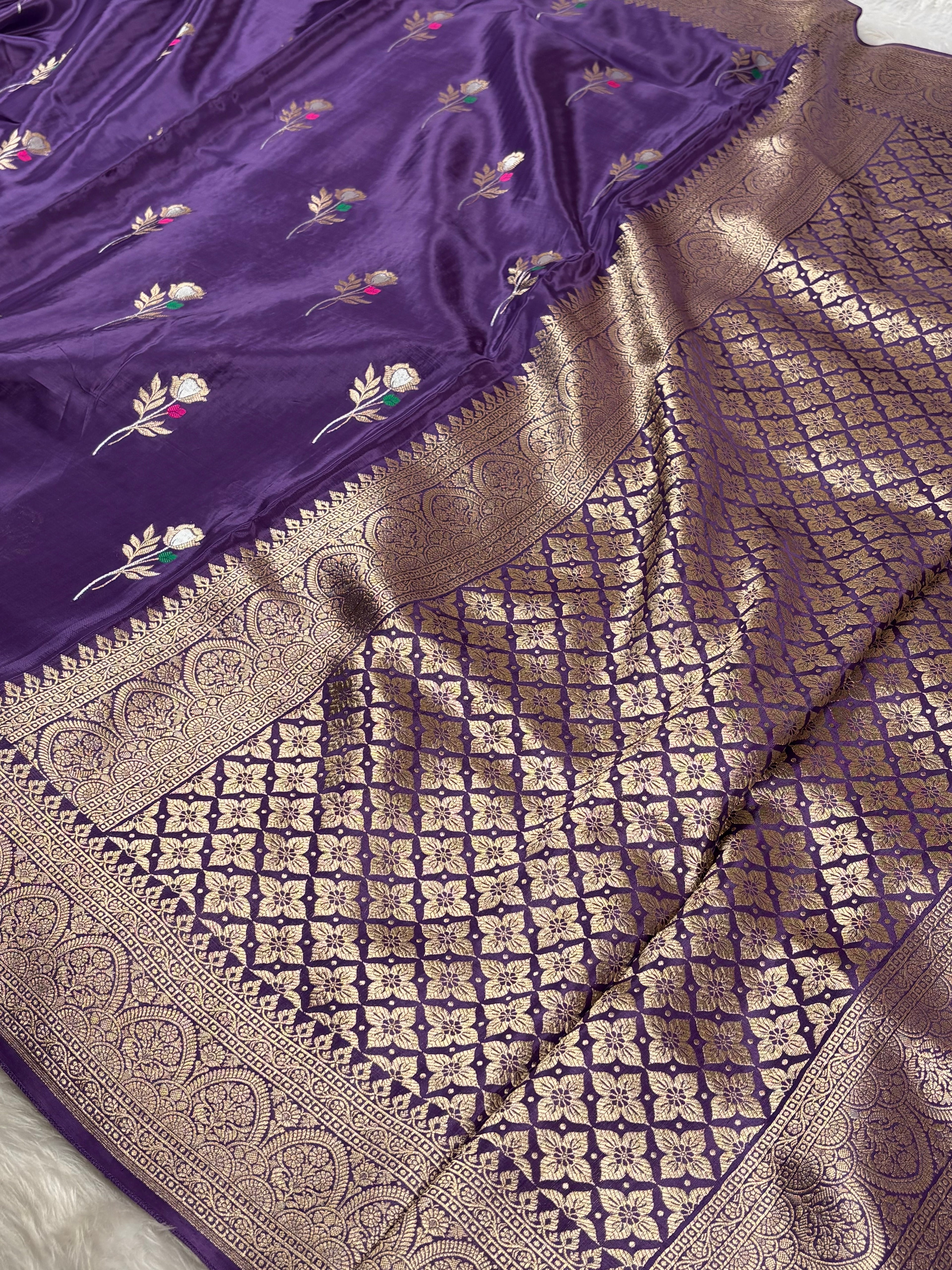 HO Crap Silk Mina Banarasi Saree