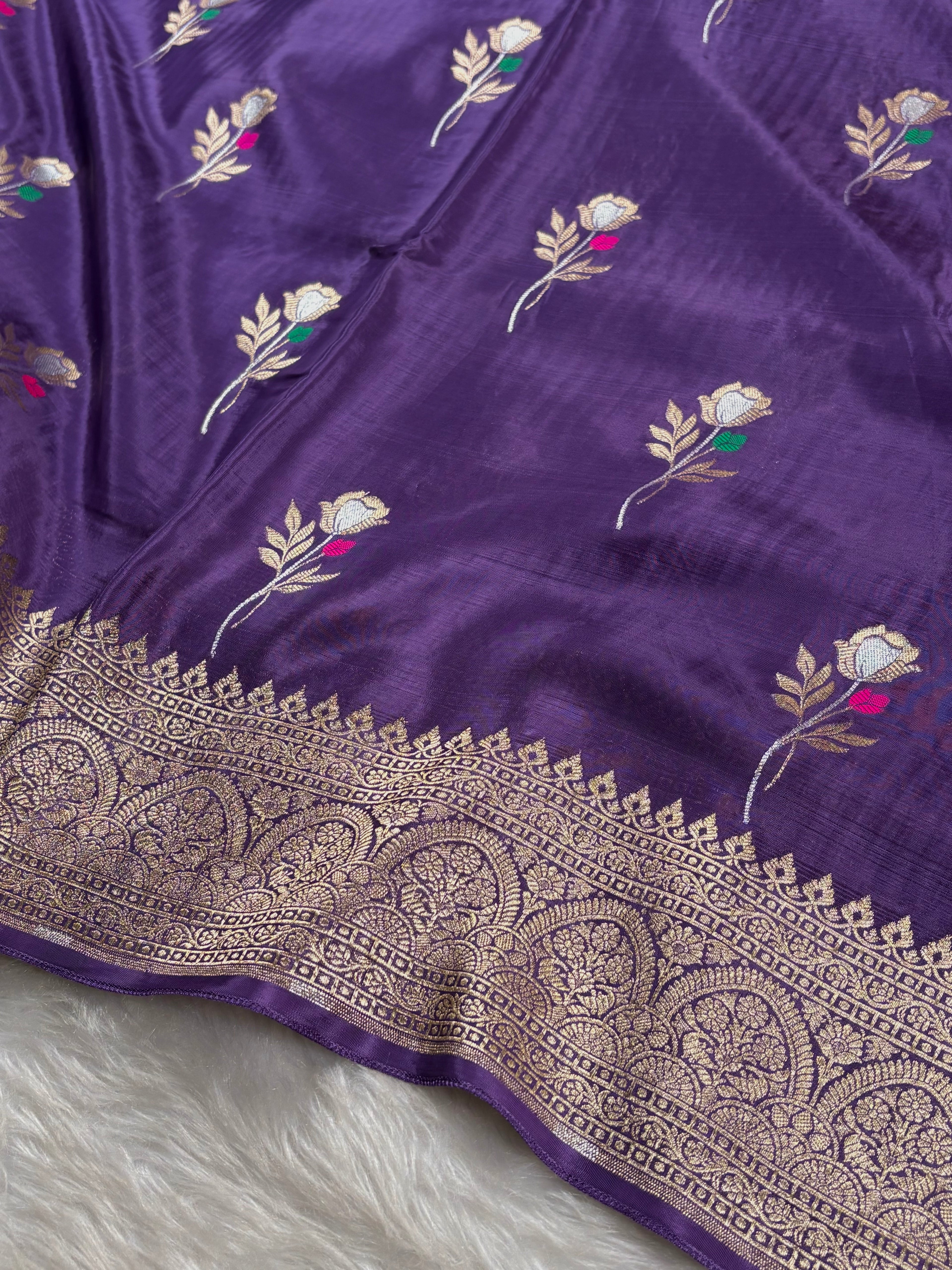HO Crap Silk Mina Banarasi Saree