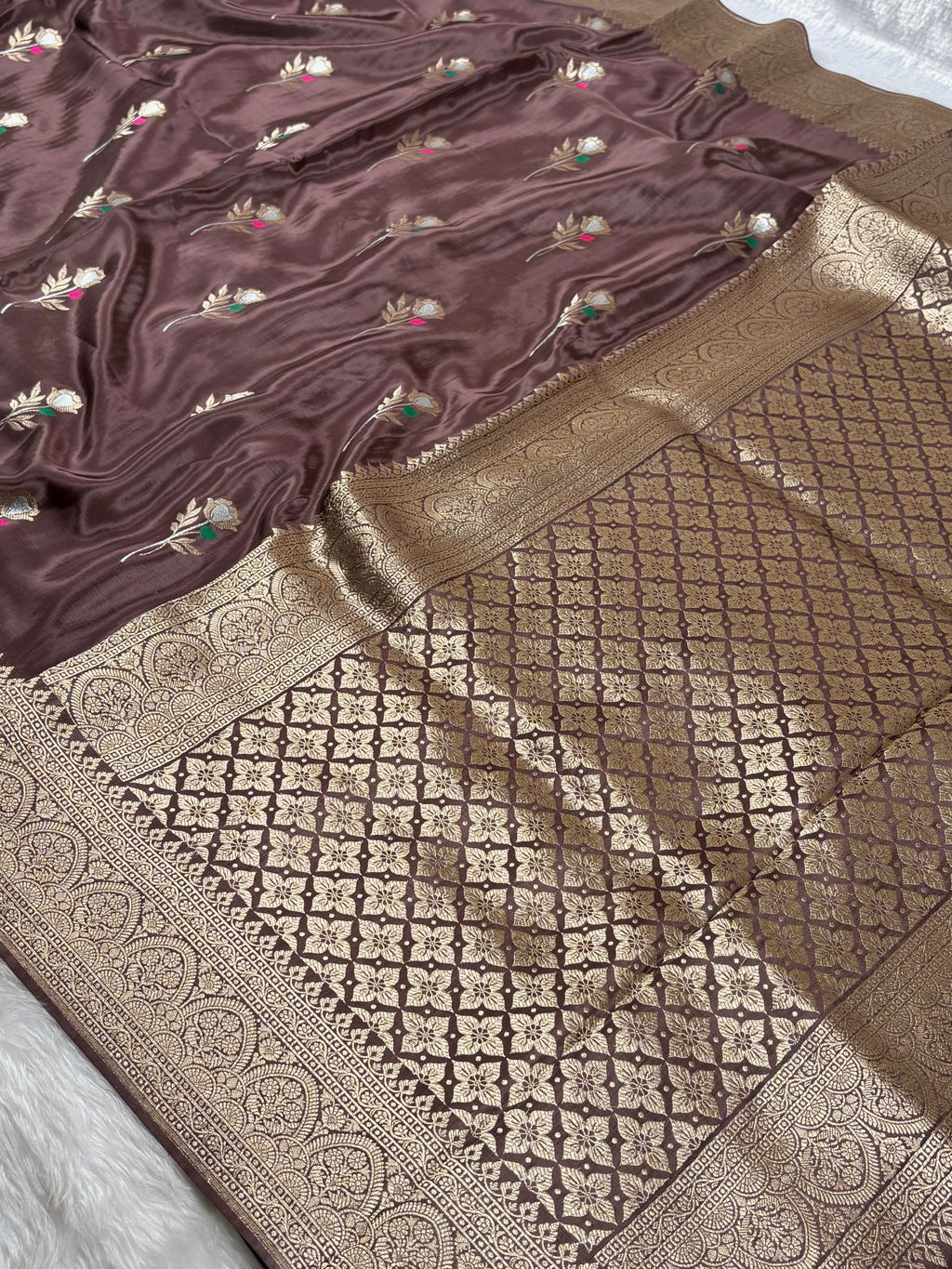 HO Crap Silk Mina Banarasi Saree