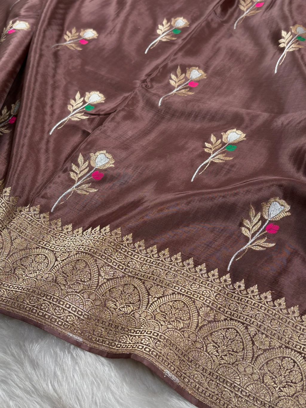 HO Crap Silk Mina Banarasi Saree