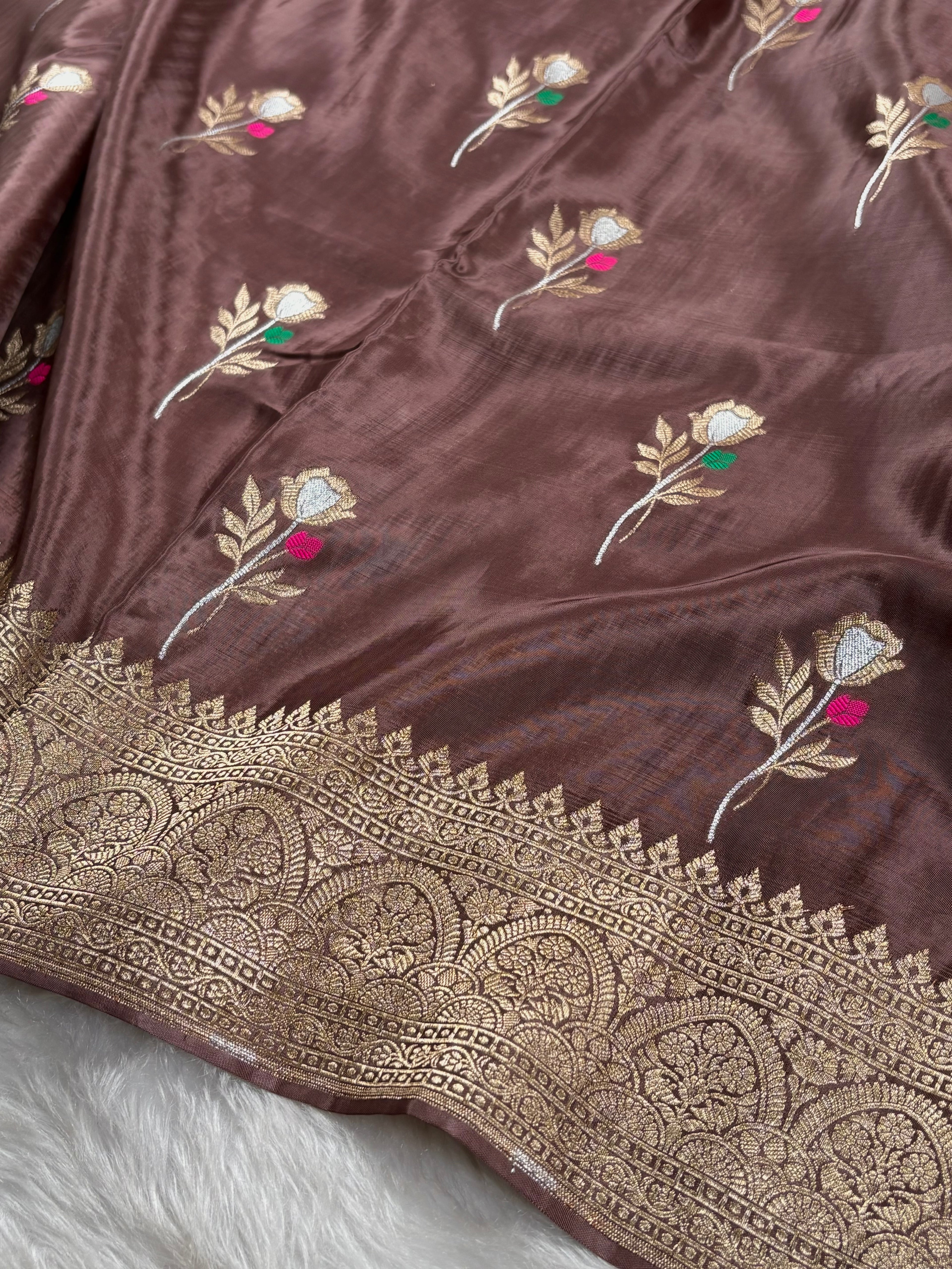 HO Crap Silk Mina Banarasi Saree