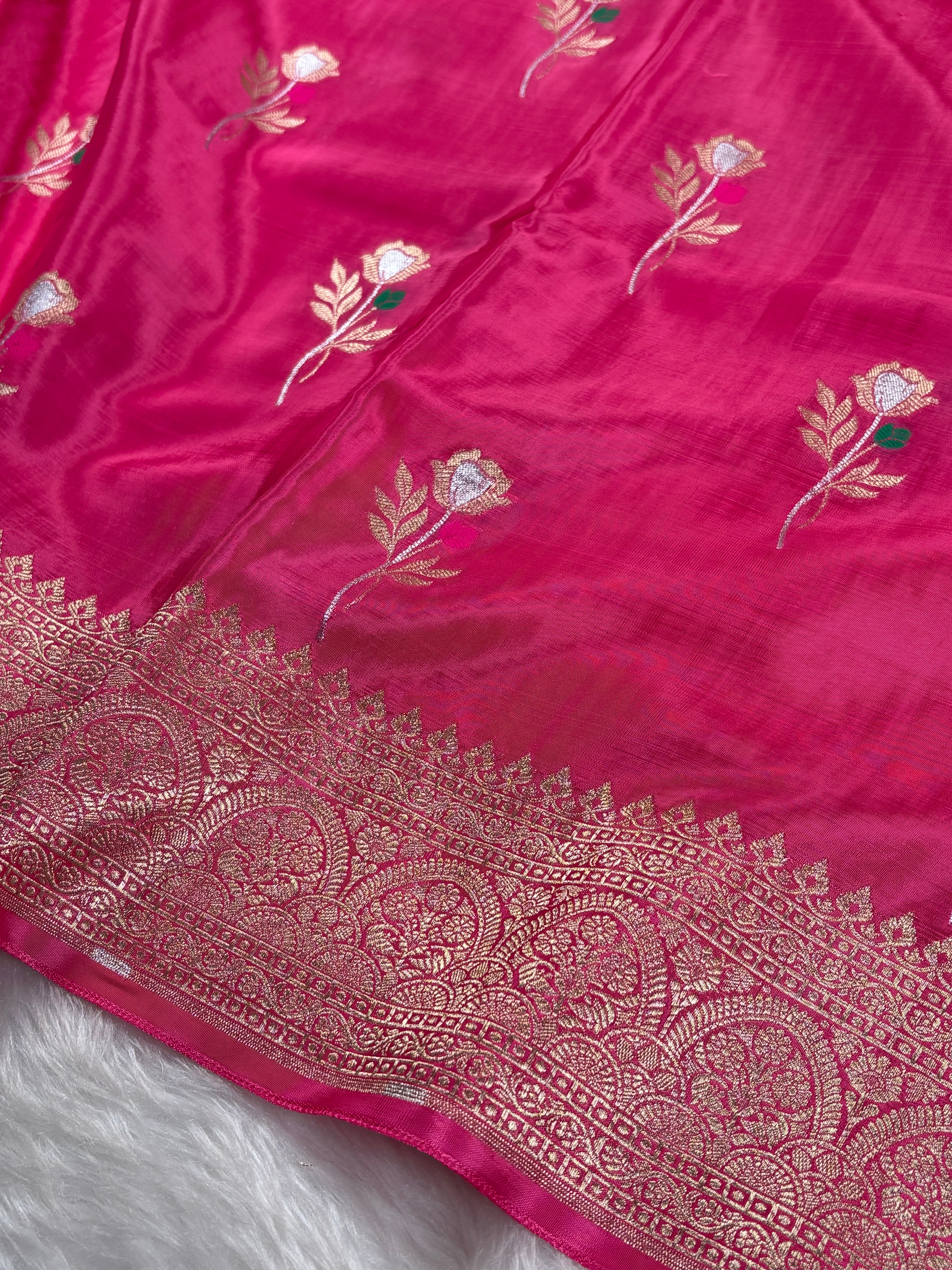 HO Crap Silk Mina Banarasi Saree