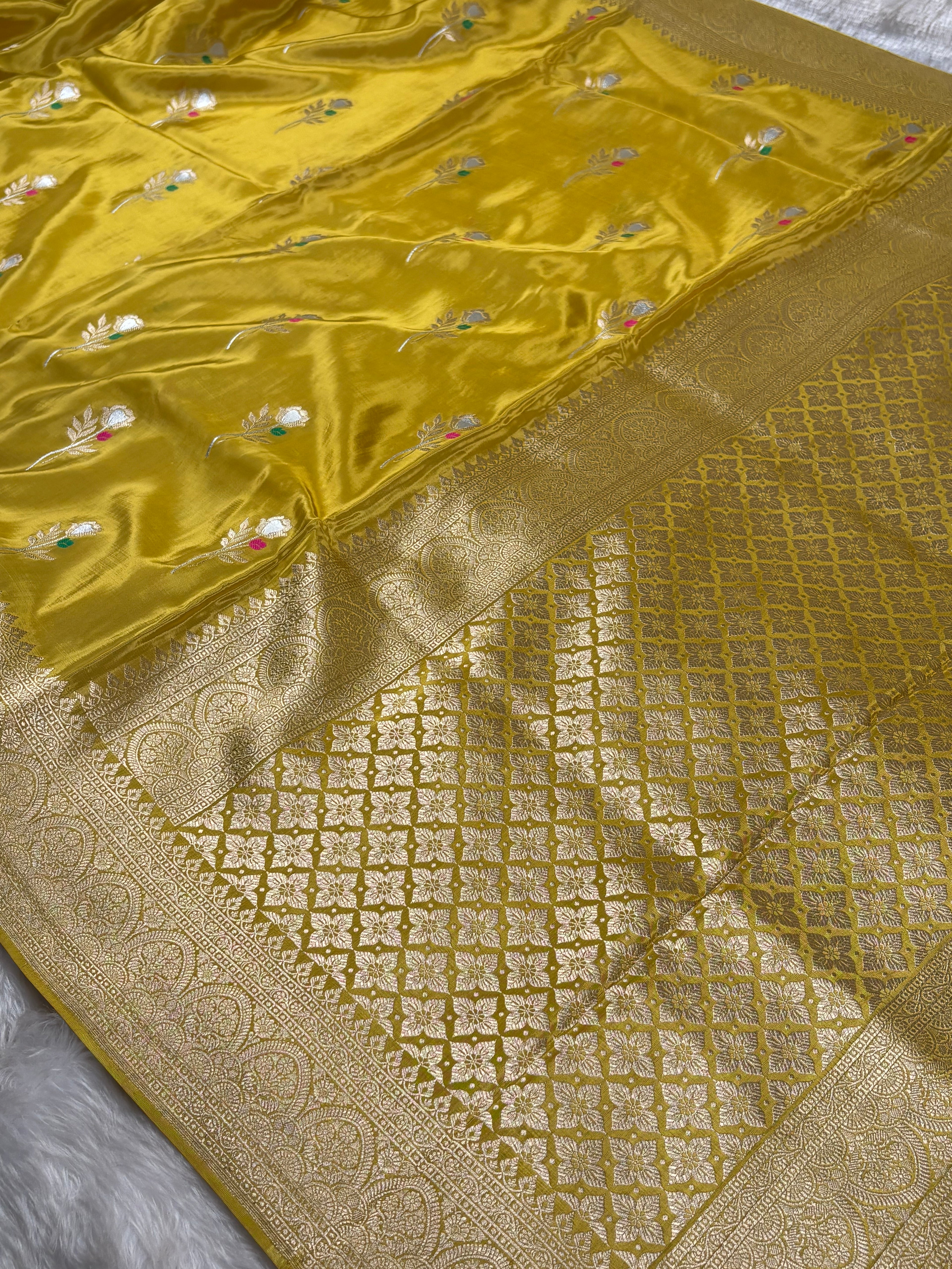 HO Crap Silk Mina Banarasi Saree