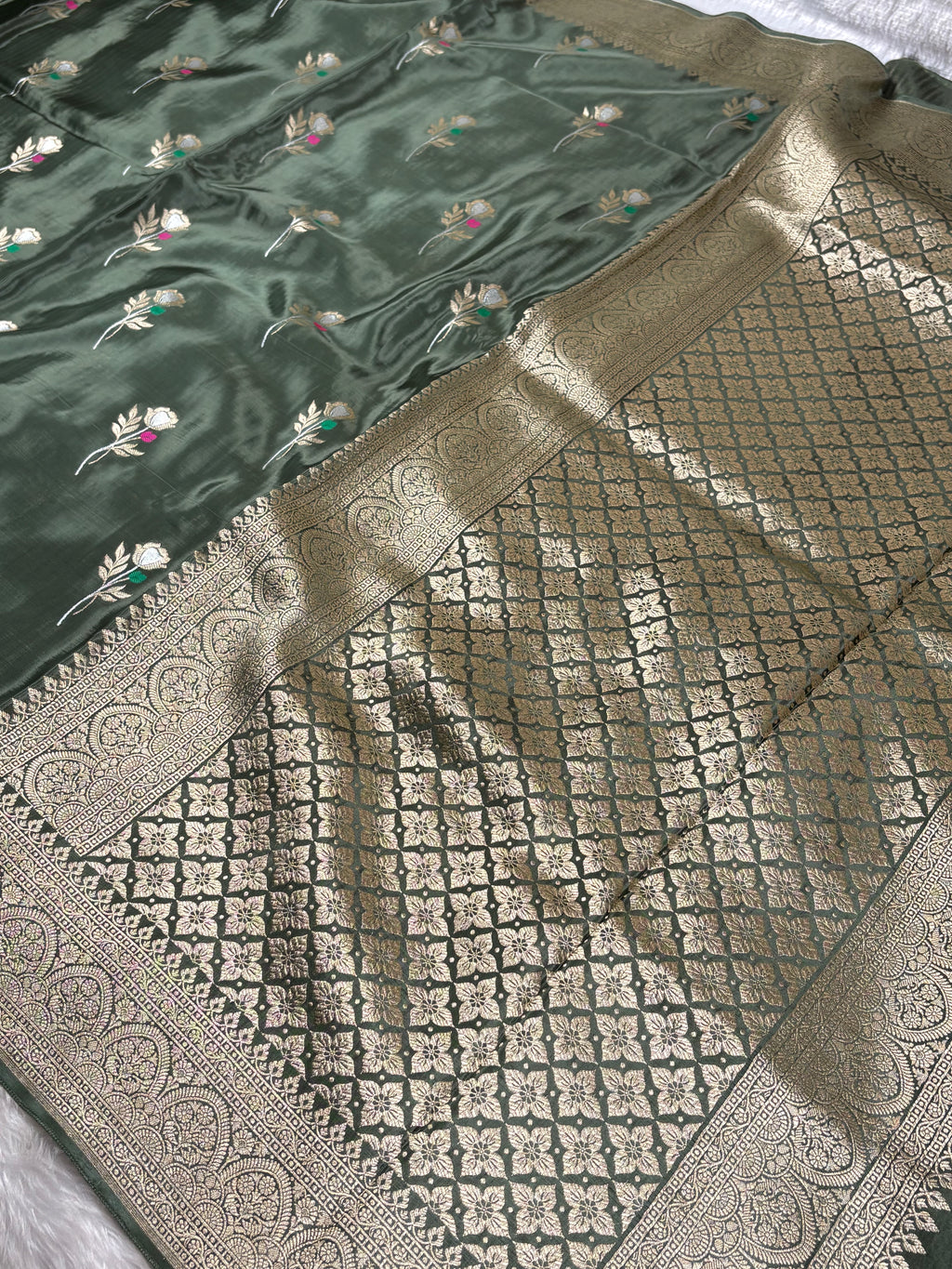HO Crap Silk Mina Banarasi Saree