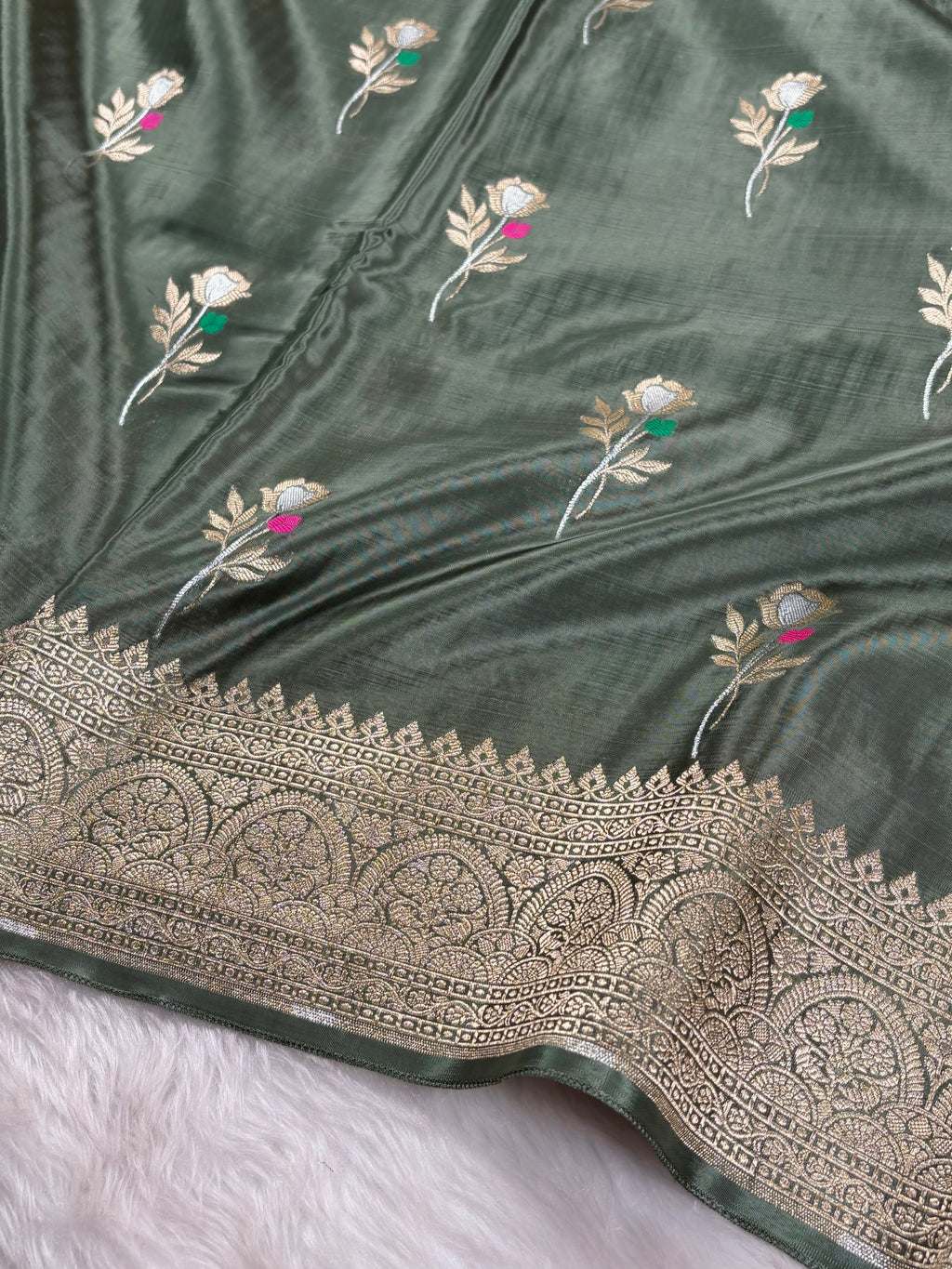 HO Crap Silk Mina Banarasi Saree