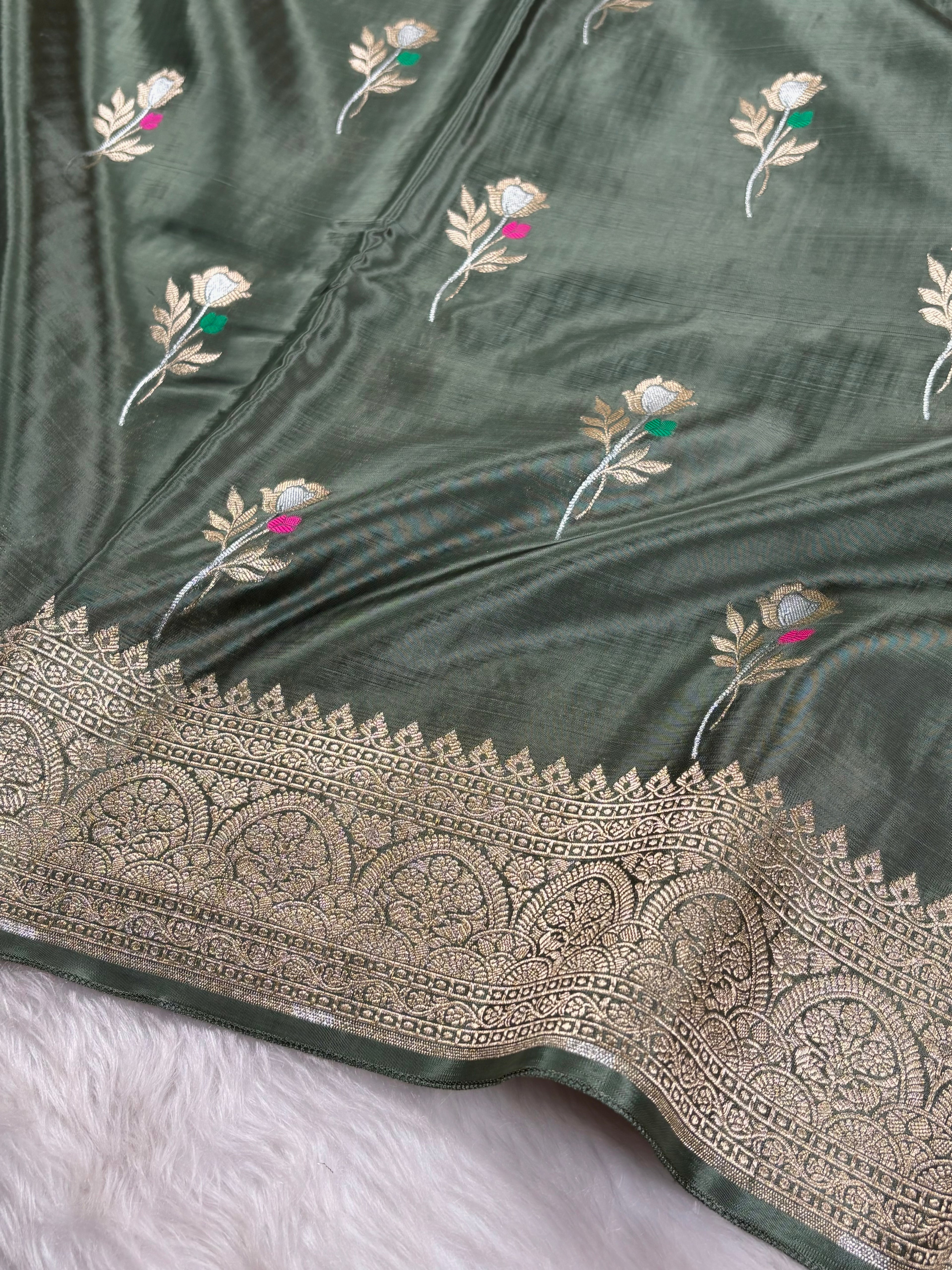 HO Crap Silk Mina Banarasi Saree