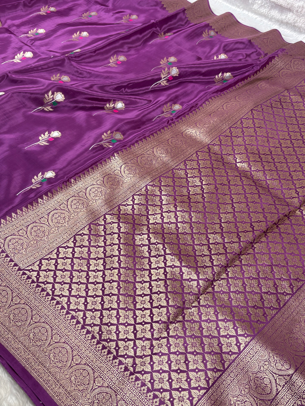 HO Crap Silk Mina Banarasi Saree