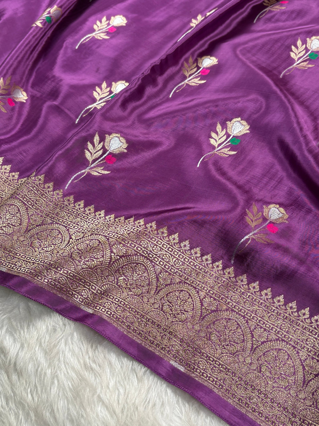 HO Crap Silk Mina Banarasi Saree