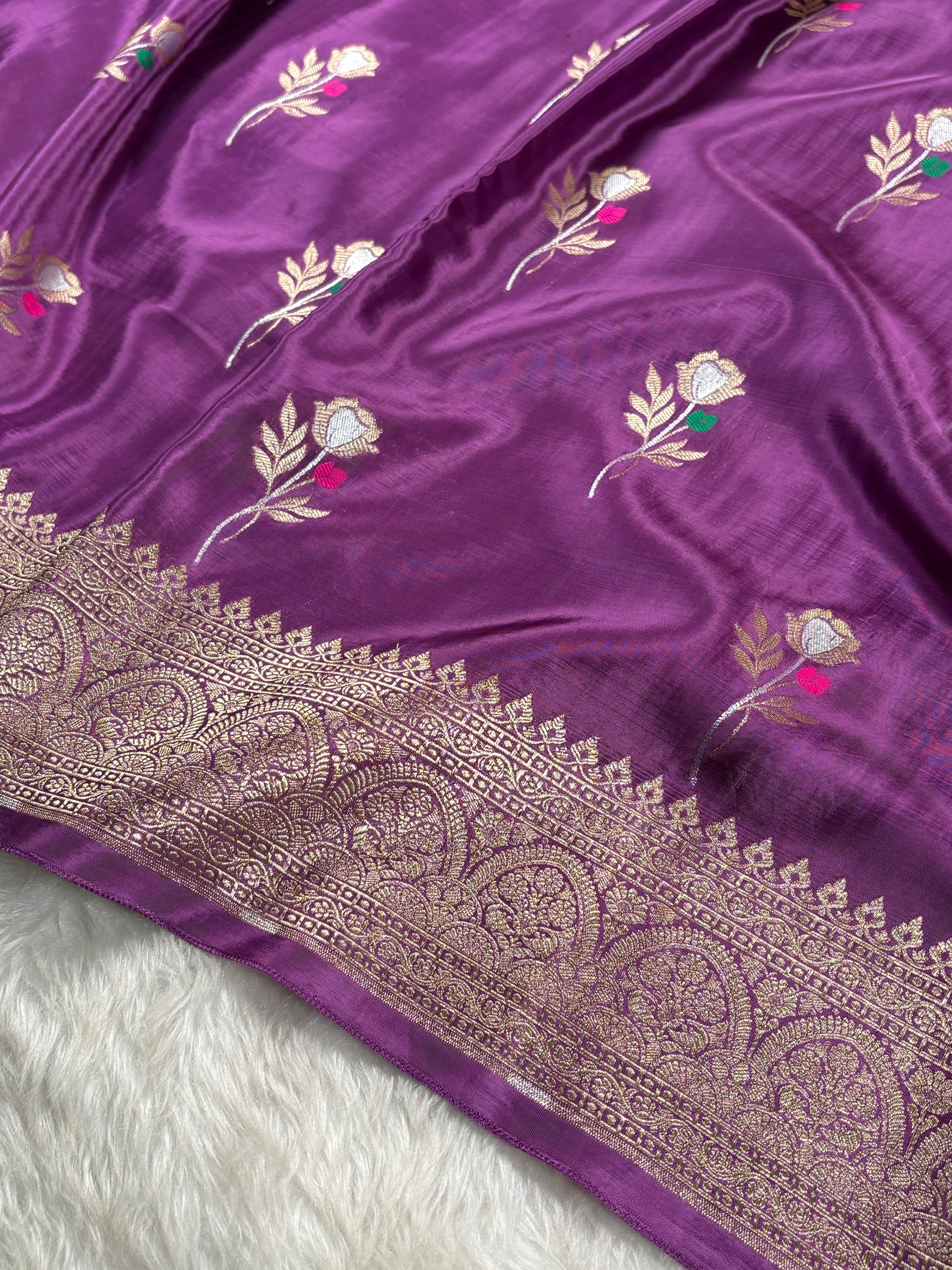 HO Crap Silk Mina Banarasi Saree