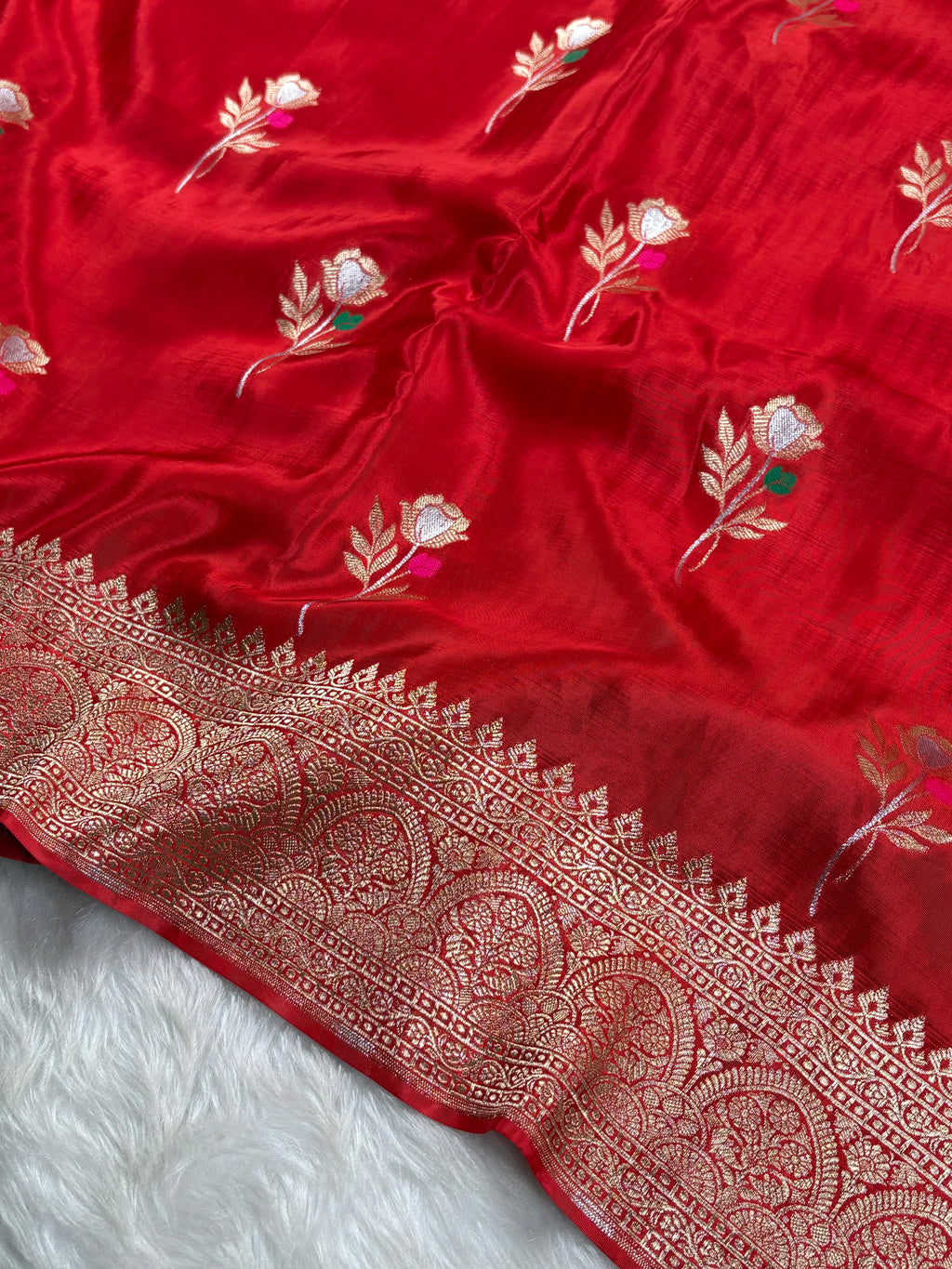 HO Crap Silk Mina Banarasi Saree