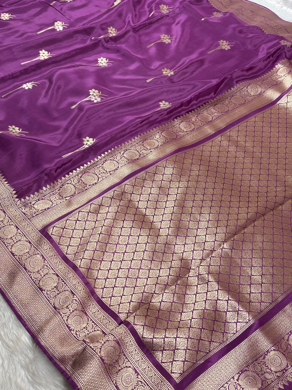 HO Crap Silk Mina Banarasi Saree