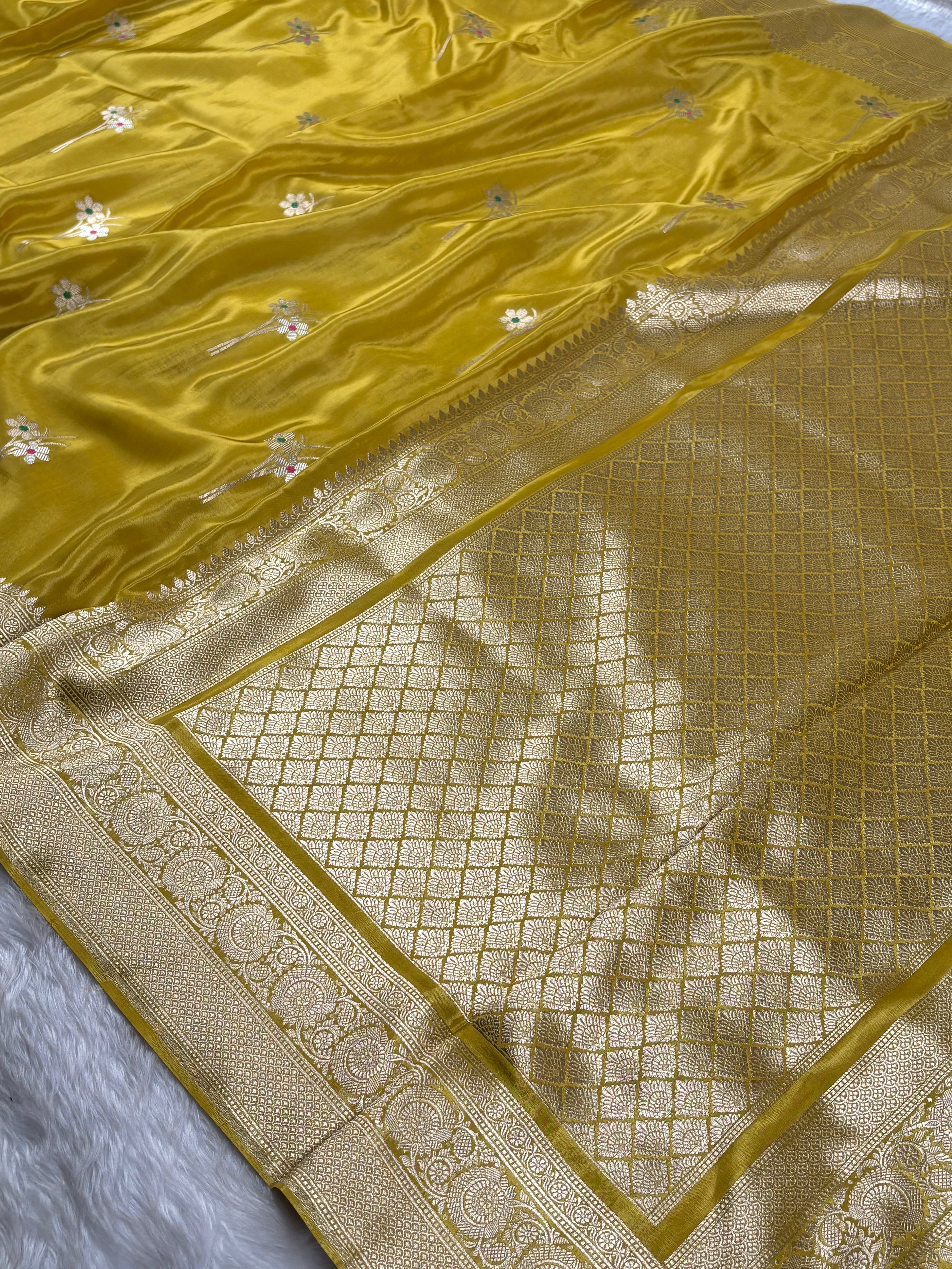 HO Crap Silk Mina Banarasi Saree
