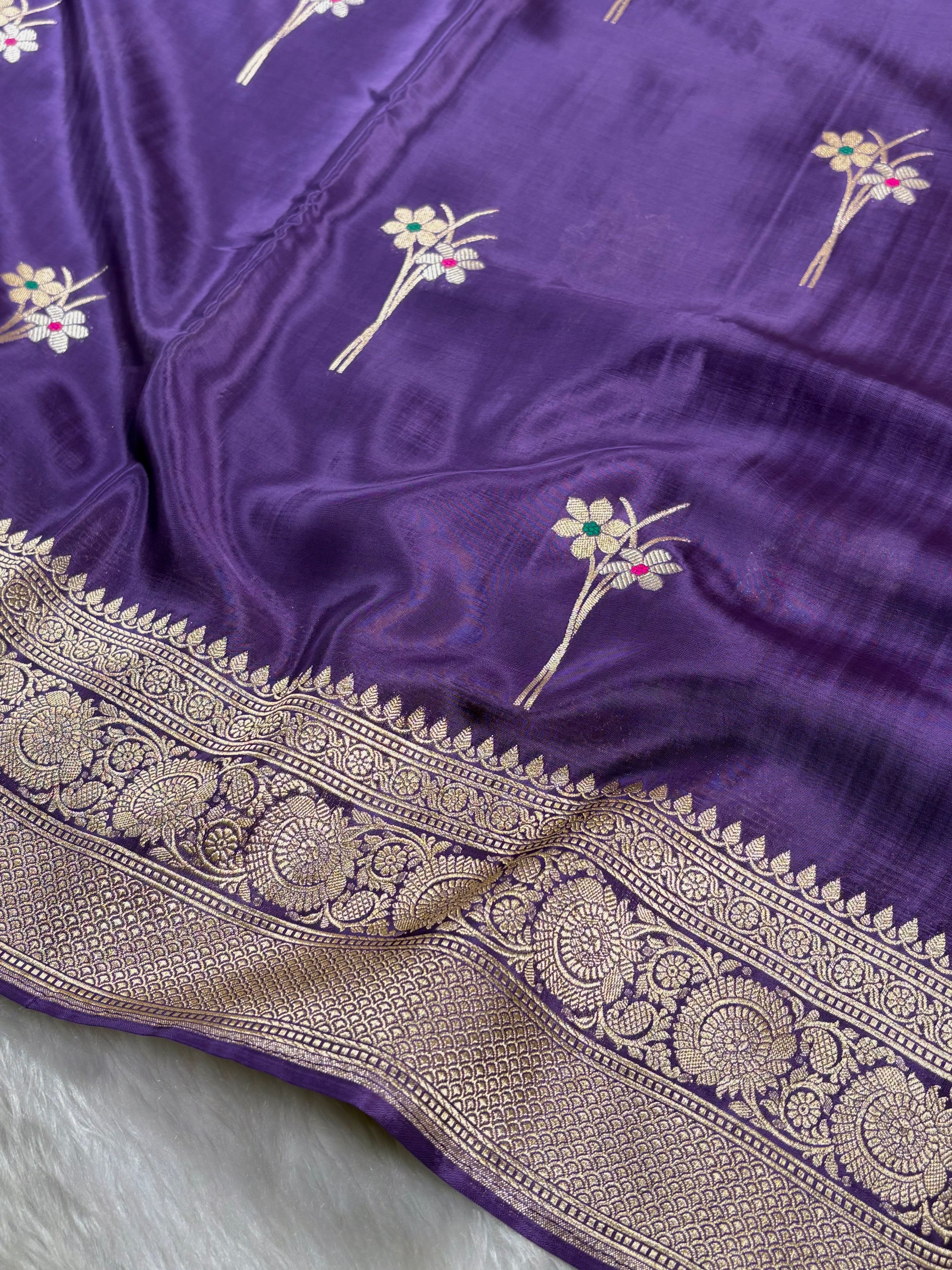 HO Crap Silk Mina Banarasi Saree