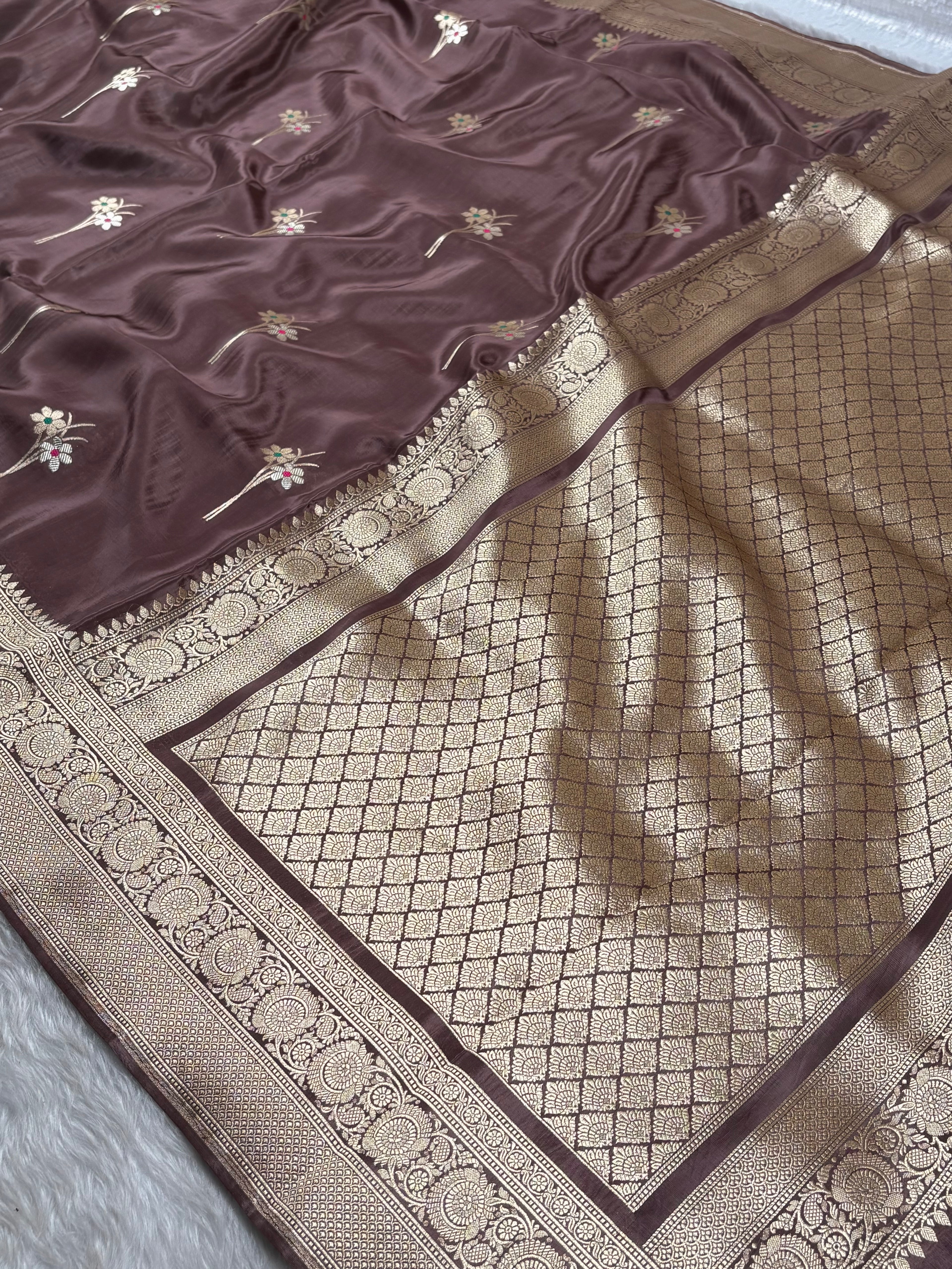 HO Crap Silk Mina Banarasi Saree