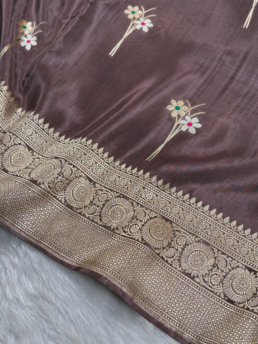 HO Crap Silk Mina Banarasi Saree