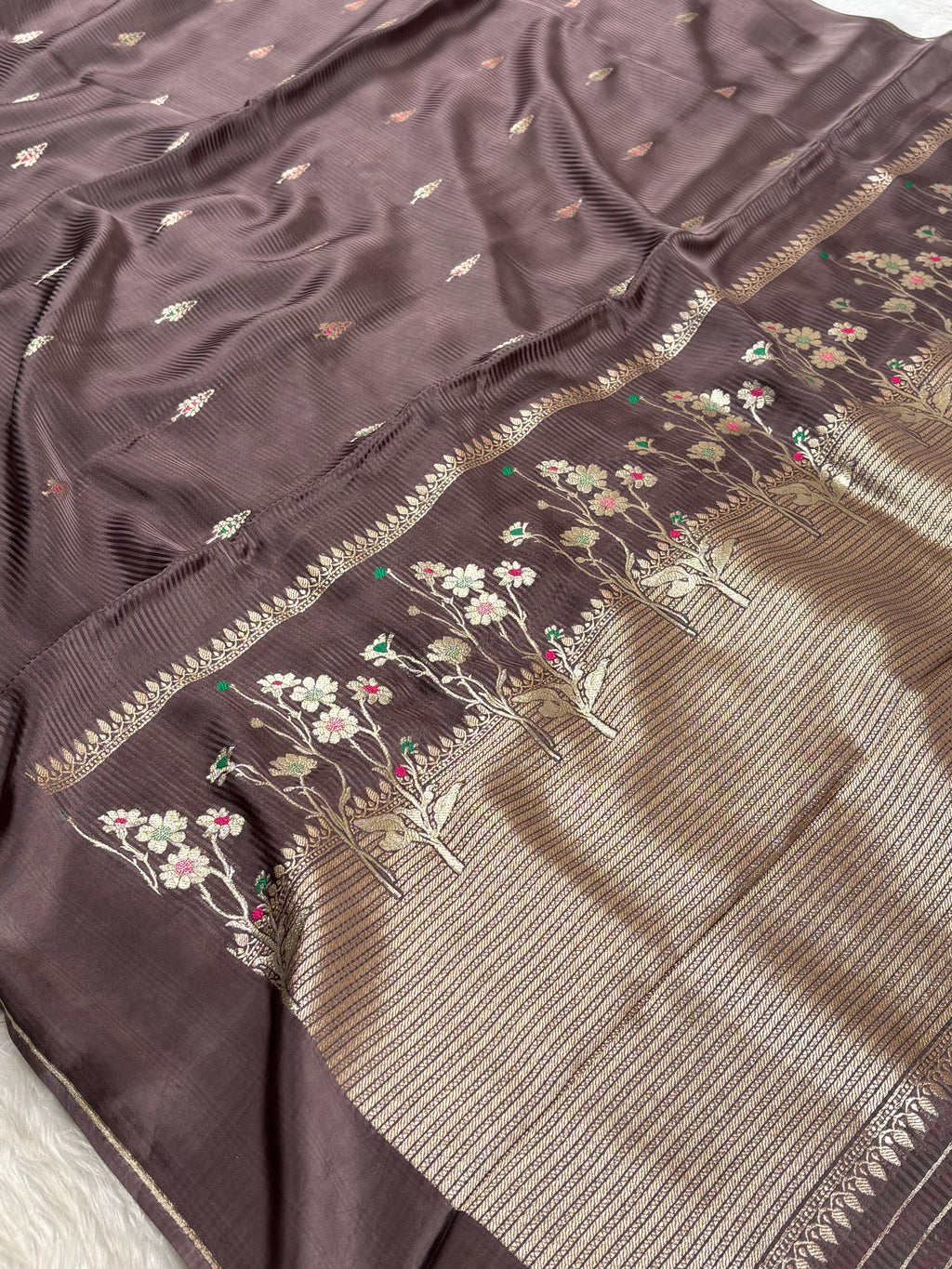 Crap Silk Mina Banarasi Saree