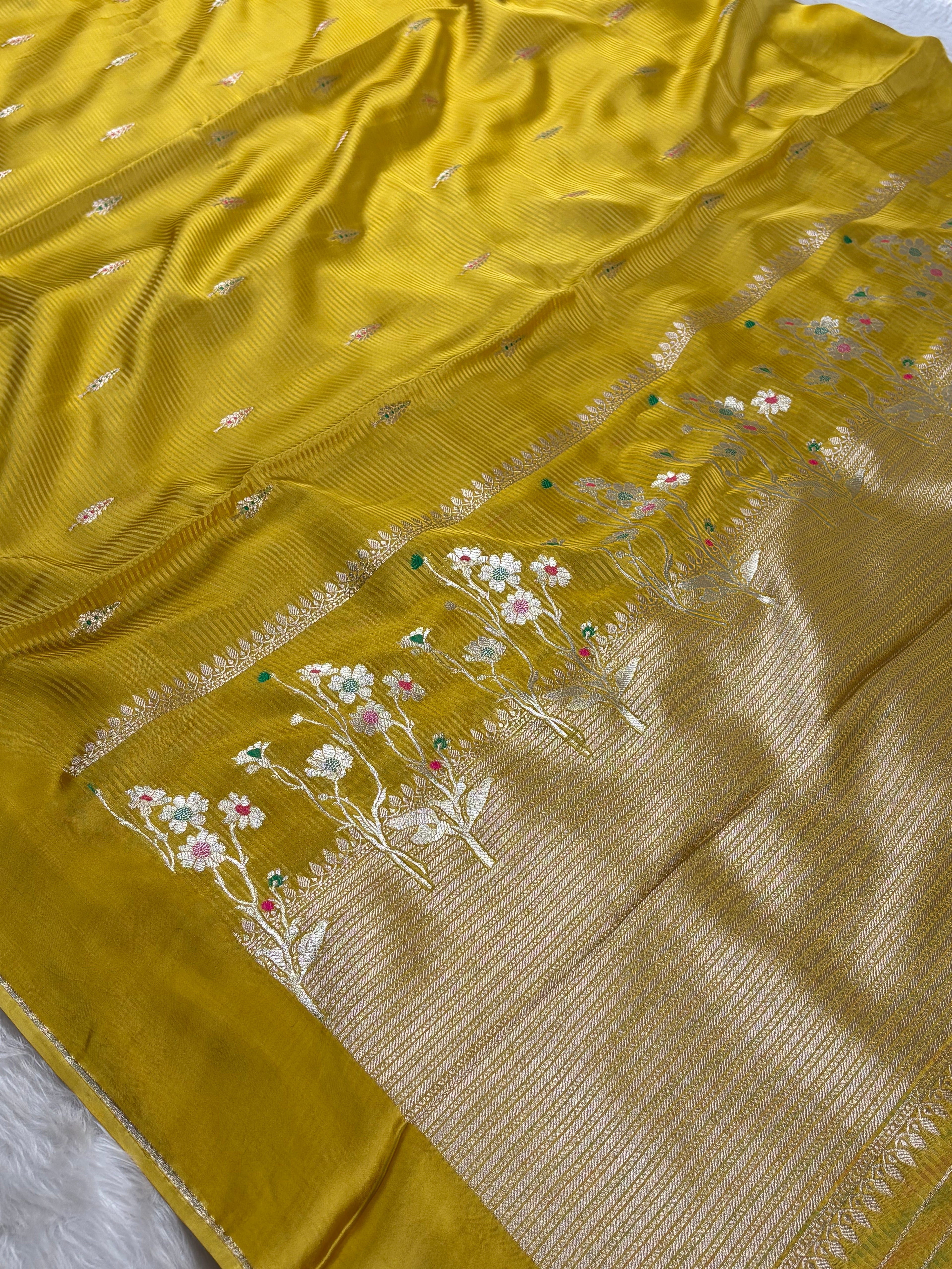 Crap Silk Mina Banarasi Saree