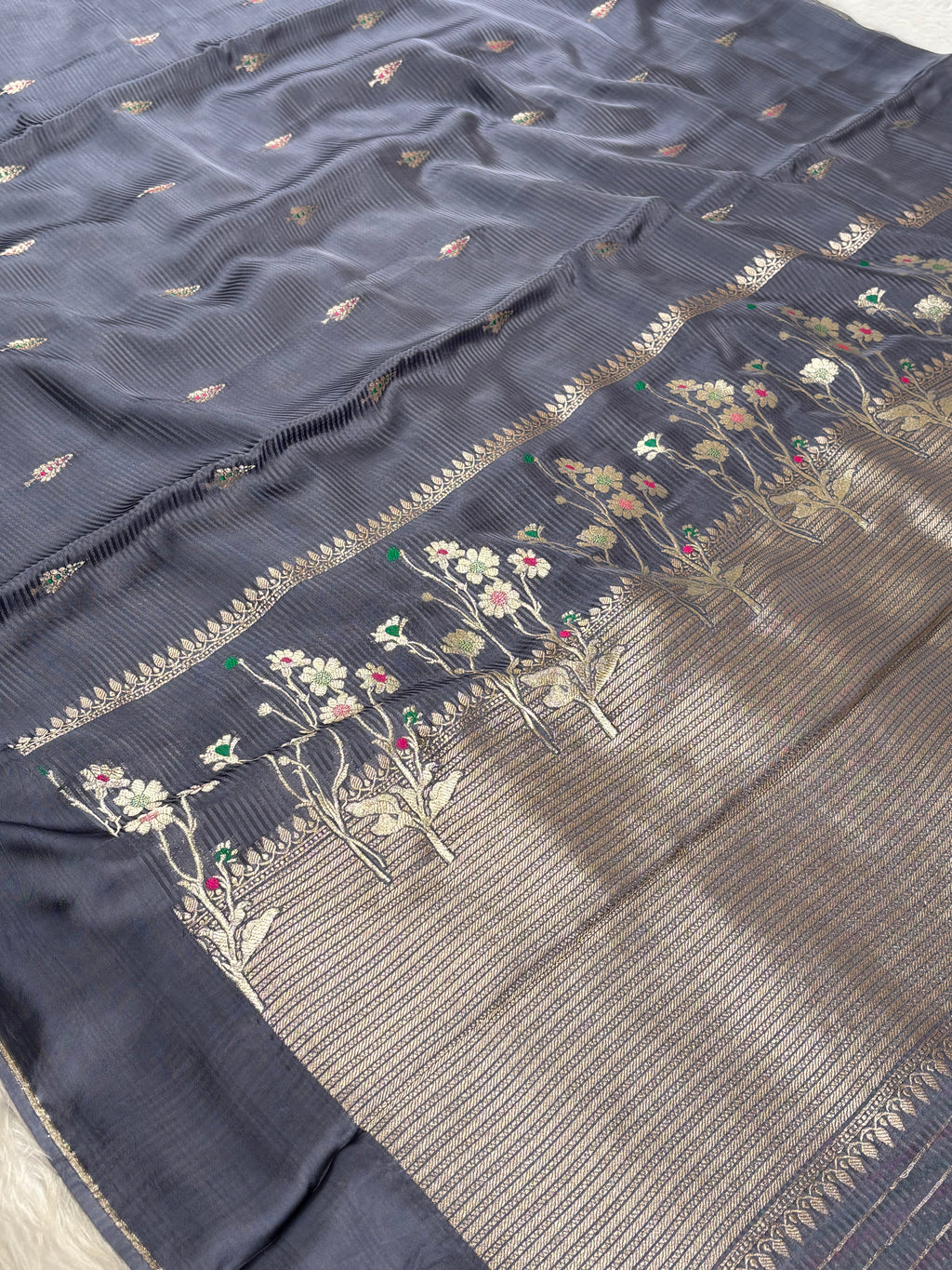 Crap Silk Mina Banarasi Saree