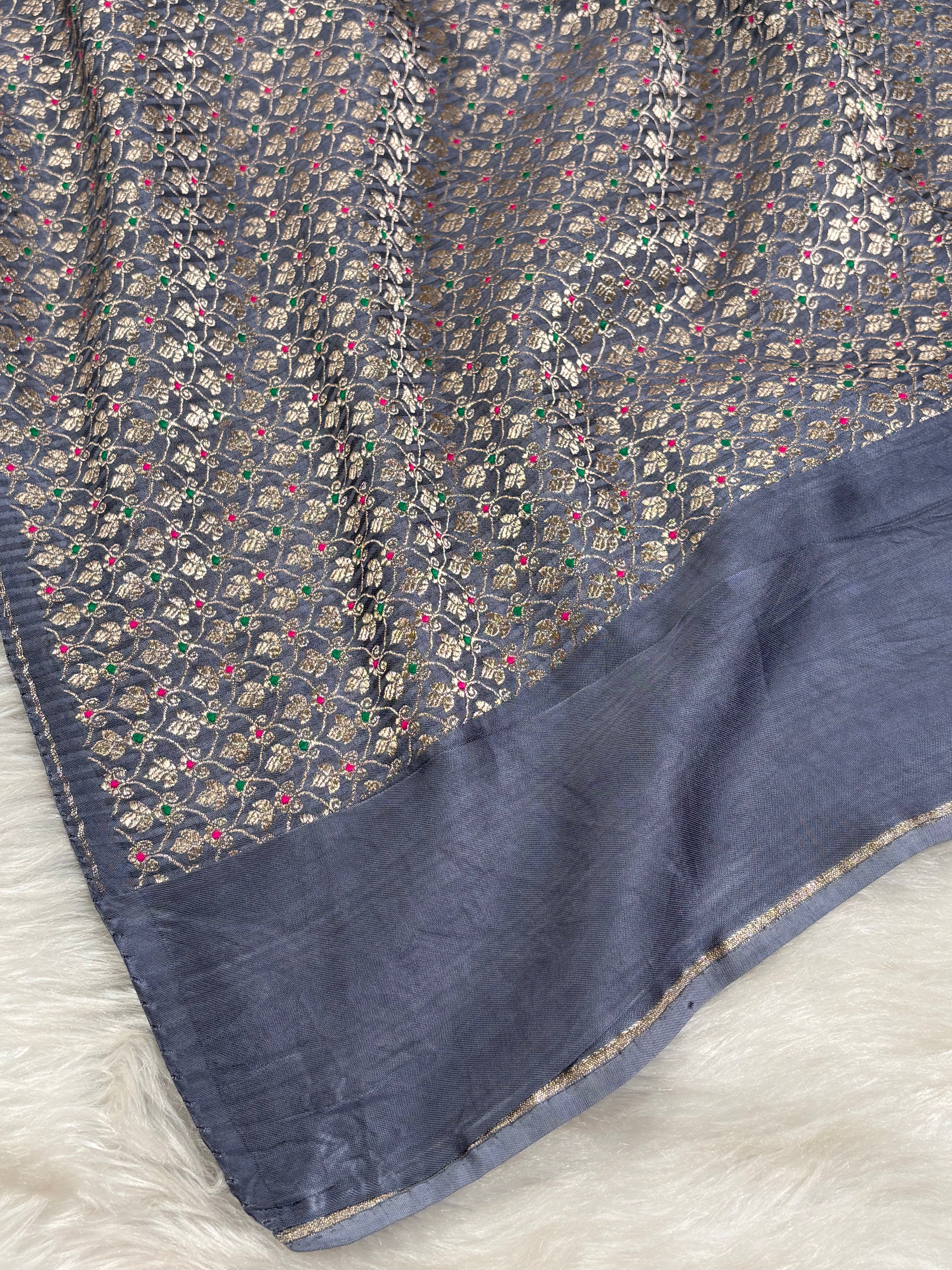 Crap Silk Mina Banarasi Saree