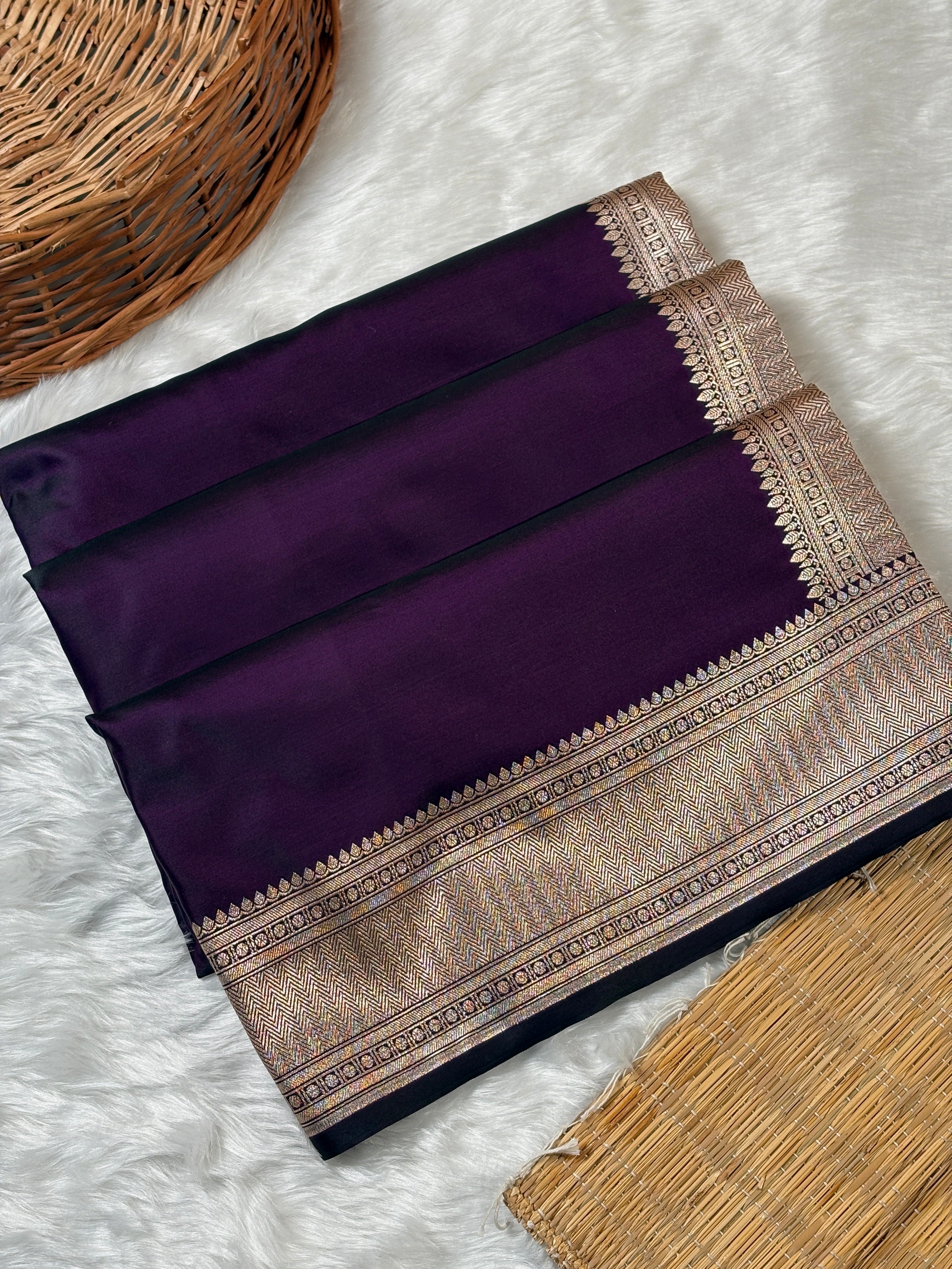 Premium Mashru Katan Tilfi Pallu Banarasi Saree