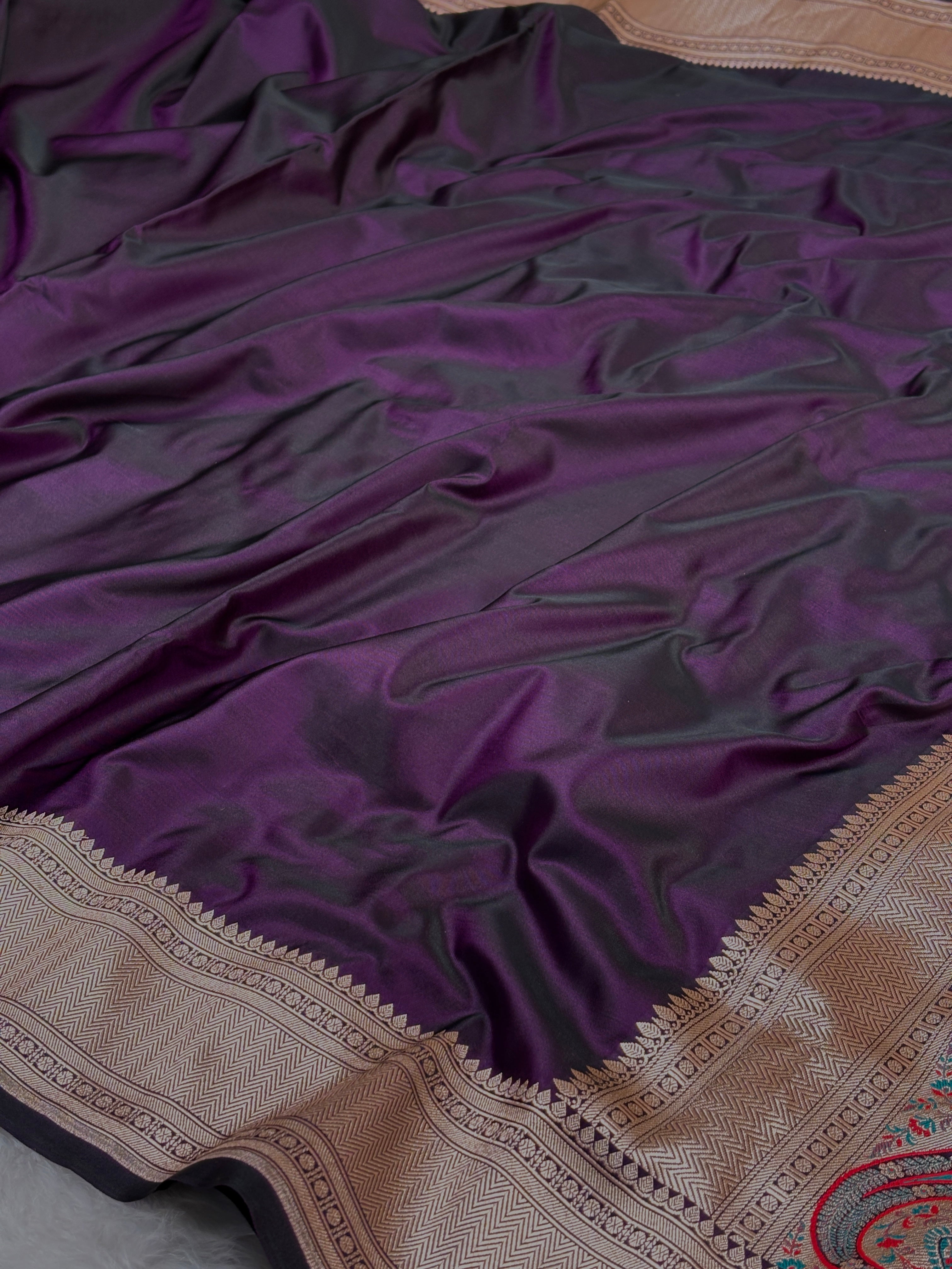 Premium Mashru Katan Tilfi Pallu Banarasi Saree