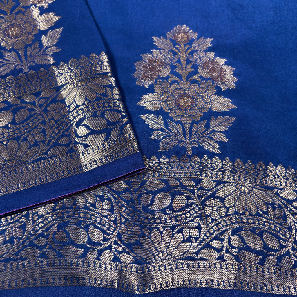Royal Blue Banarasi Katan Silk Saree