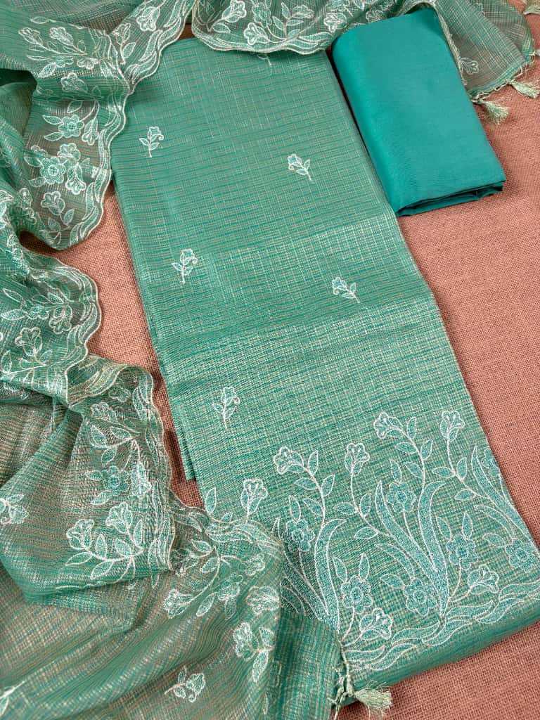 Sea Green Banarasi Kora Silk Suit