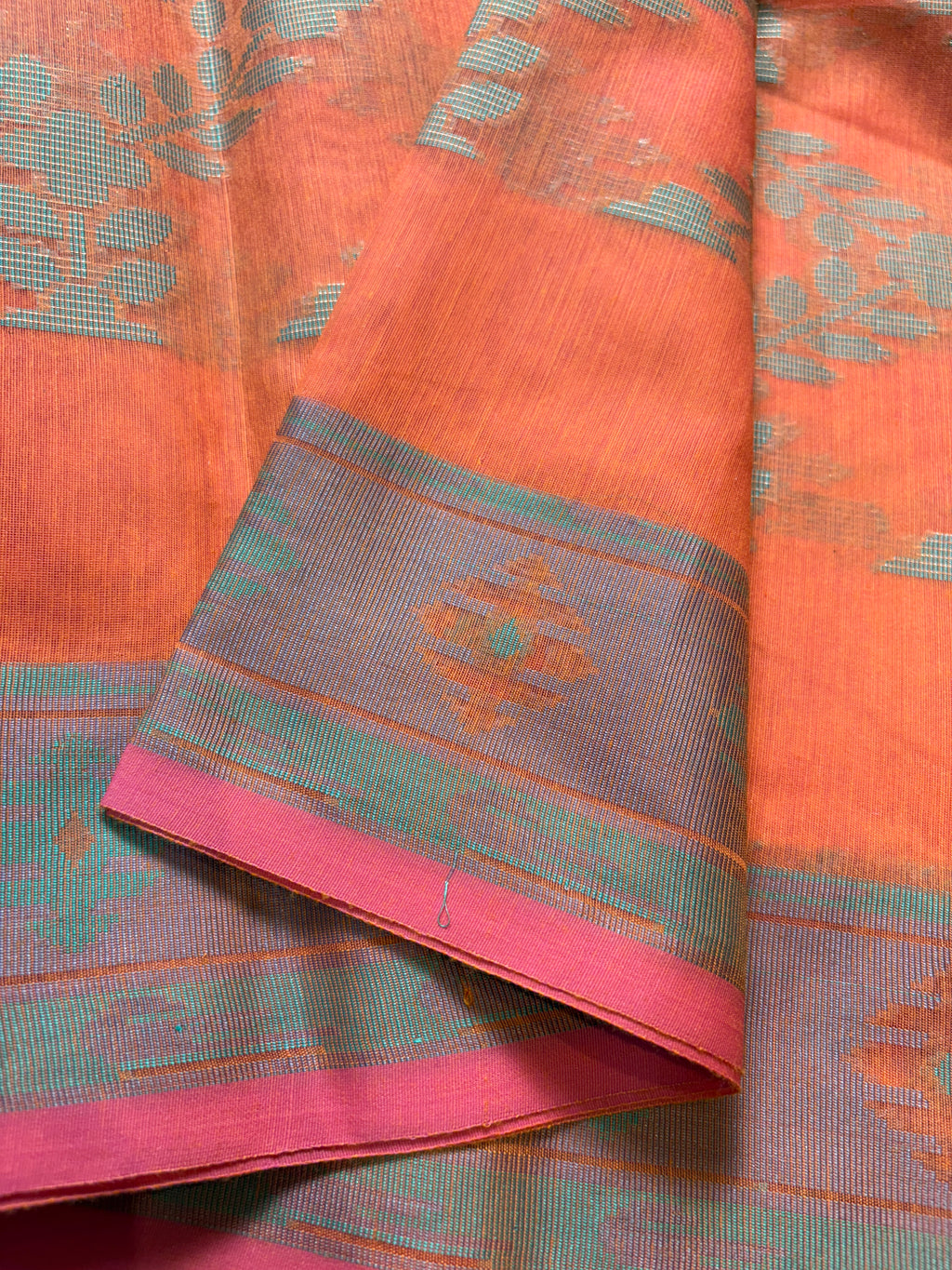 Orange Banarasi Mesrise Saree