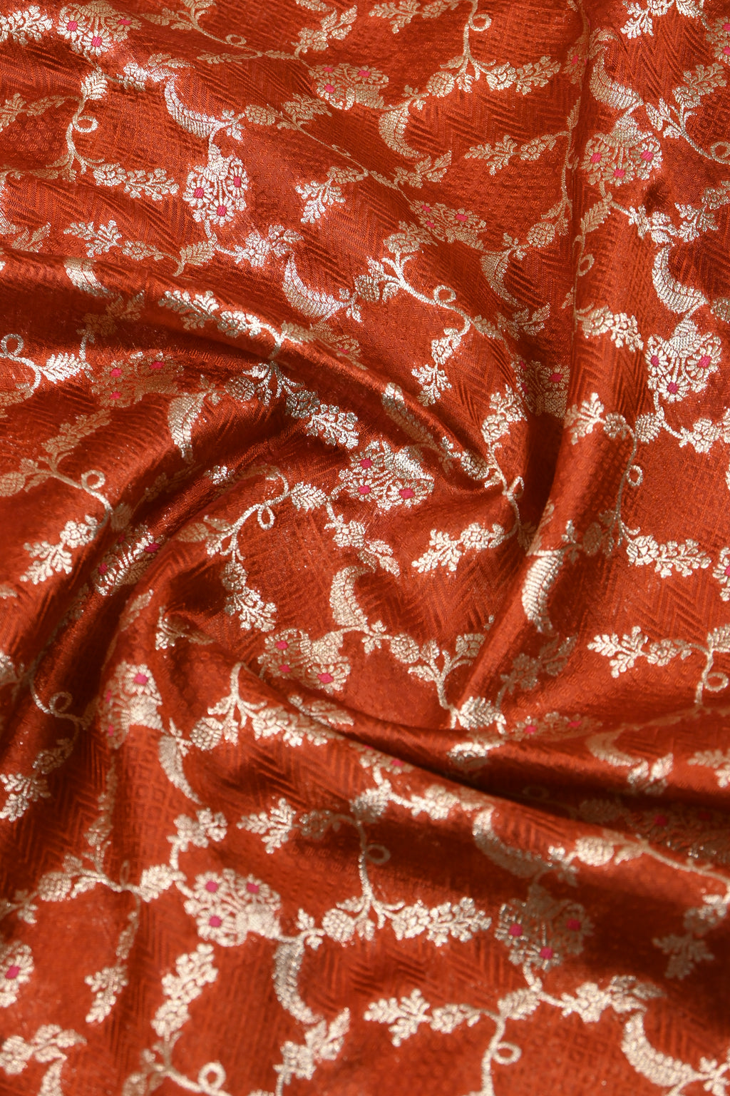 Dusty Orange Pure Banarasi Katan Silk Saree