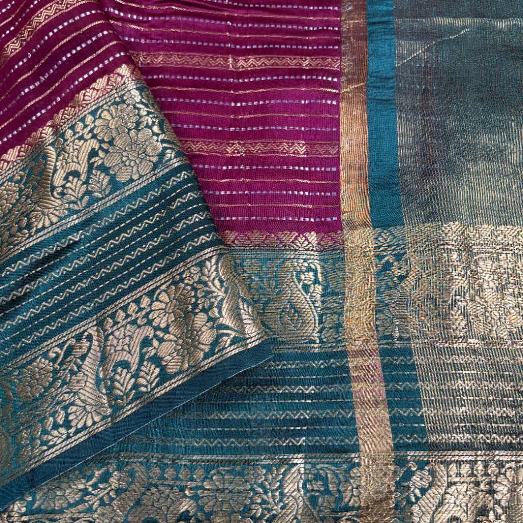 Purple Banarasi Katan Silk Saree