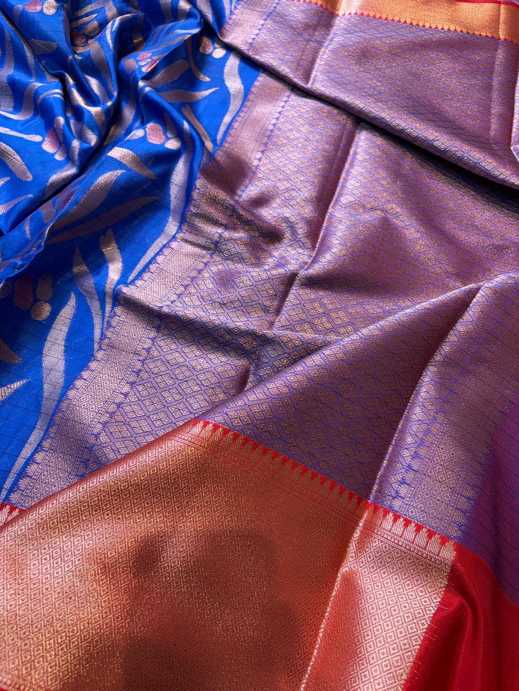 Blue Banarasi Katan Silk Saree